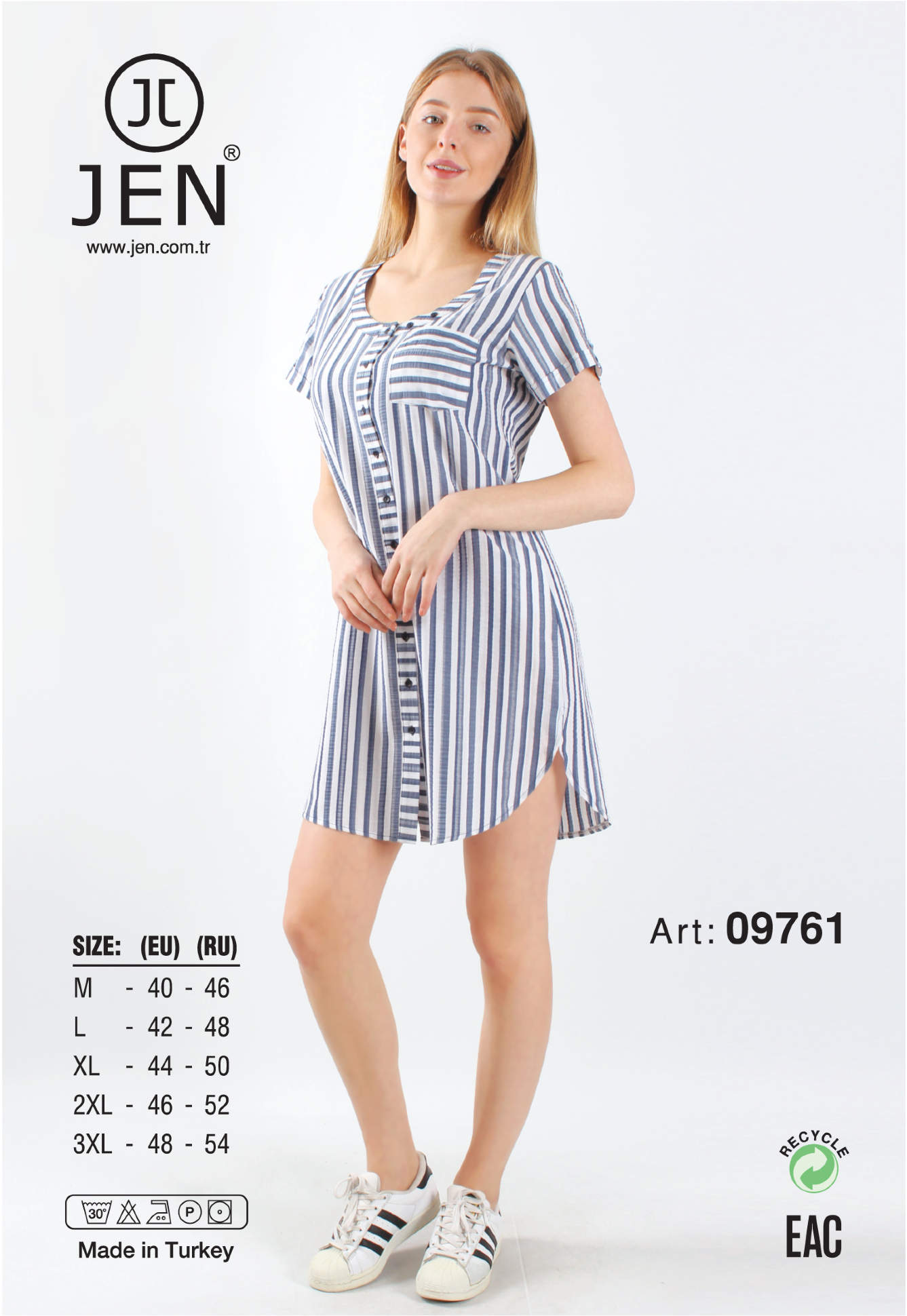 Jen 09761 халат M, L, XL, 2XL, 3XL