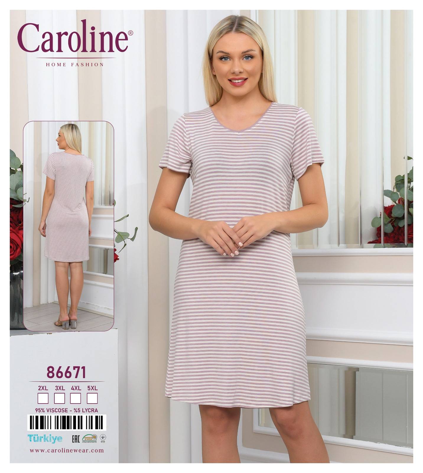 Caroline 86671 ночная рубашка 2XL, 3XL, 4XL, 5XL