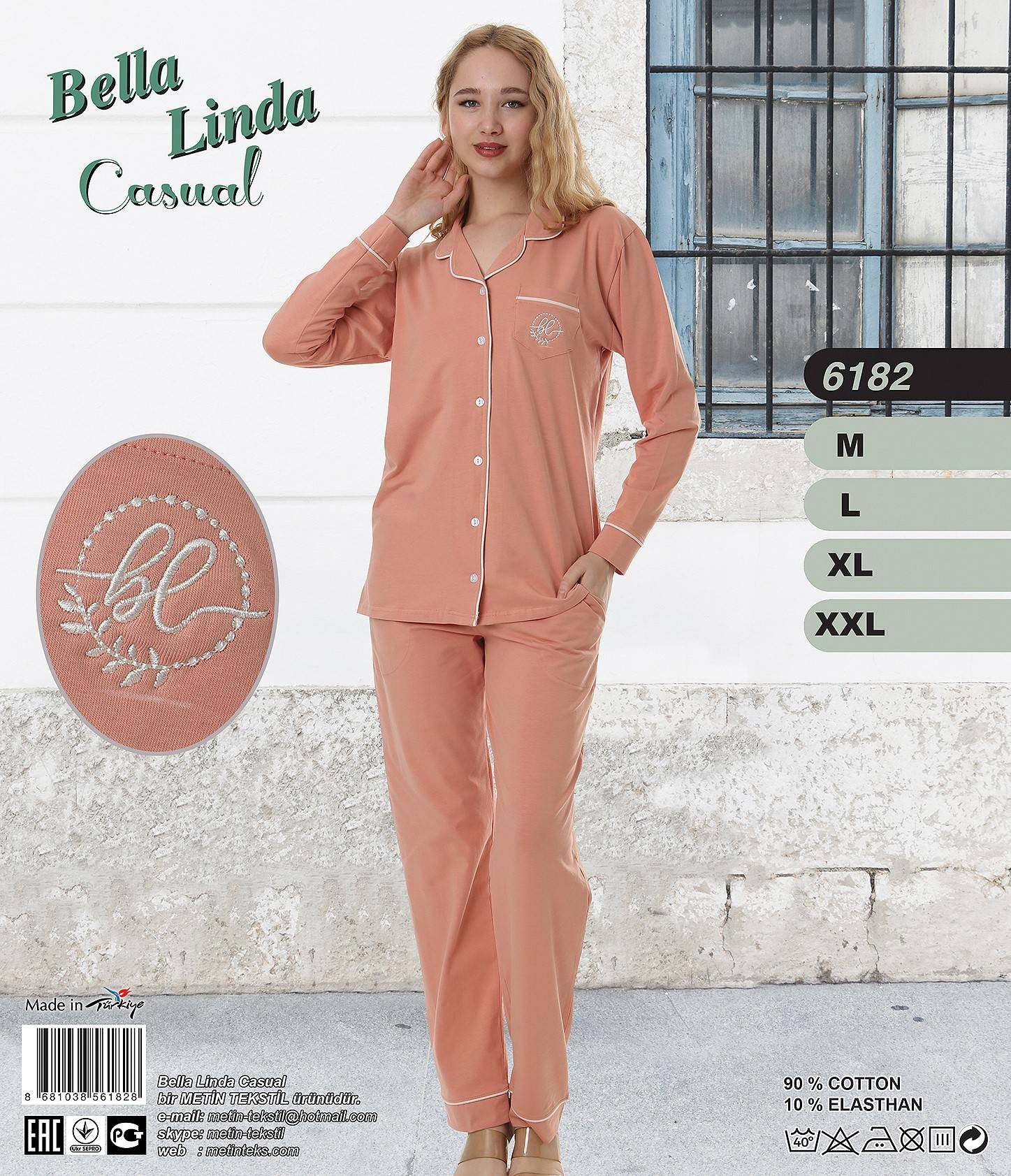 Metin 6182 пижама L, XL