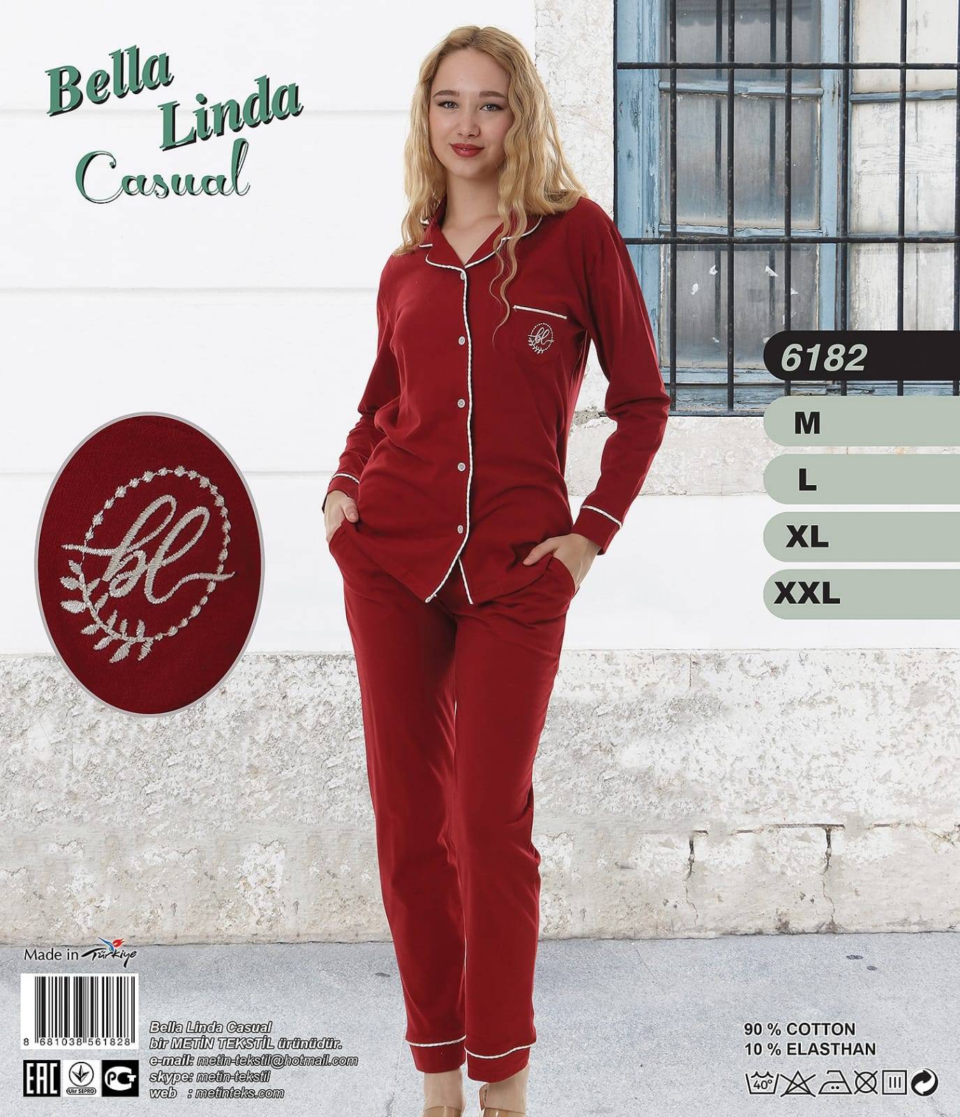 Metin 6182 пижама M, L, XL, 2XL