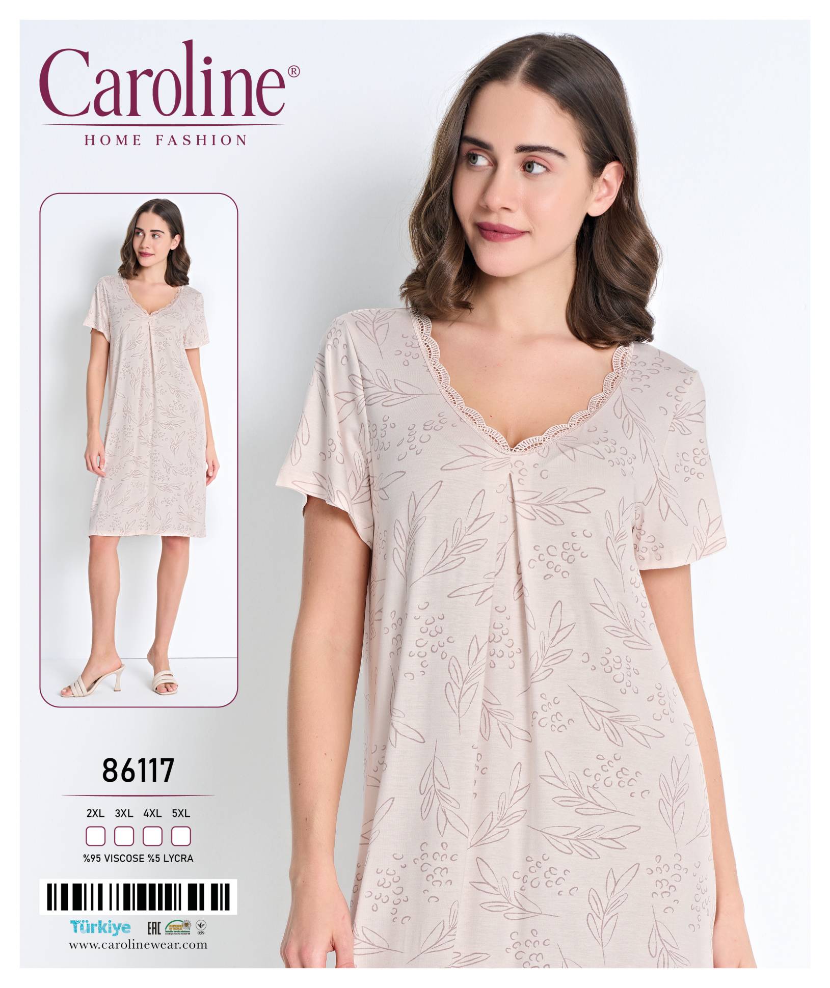 Caroline 86117 ночная рубашка 5XL