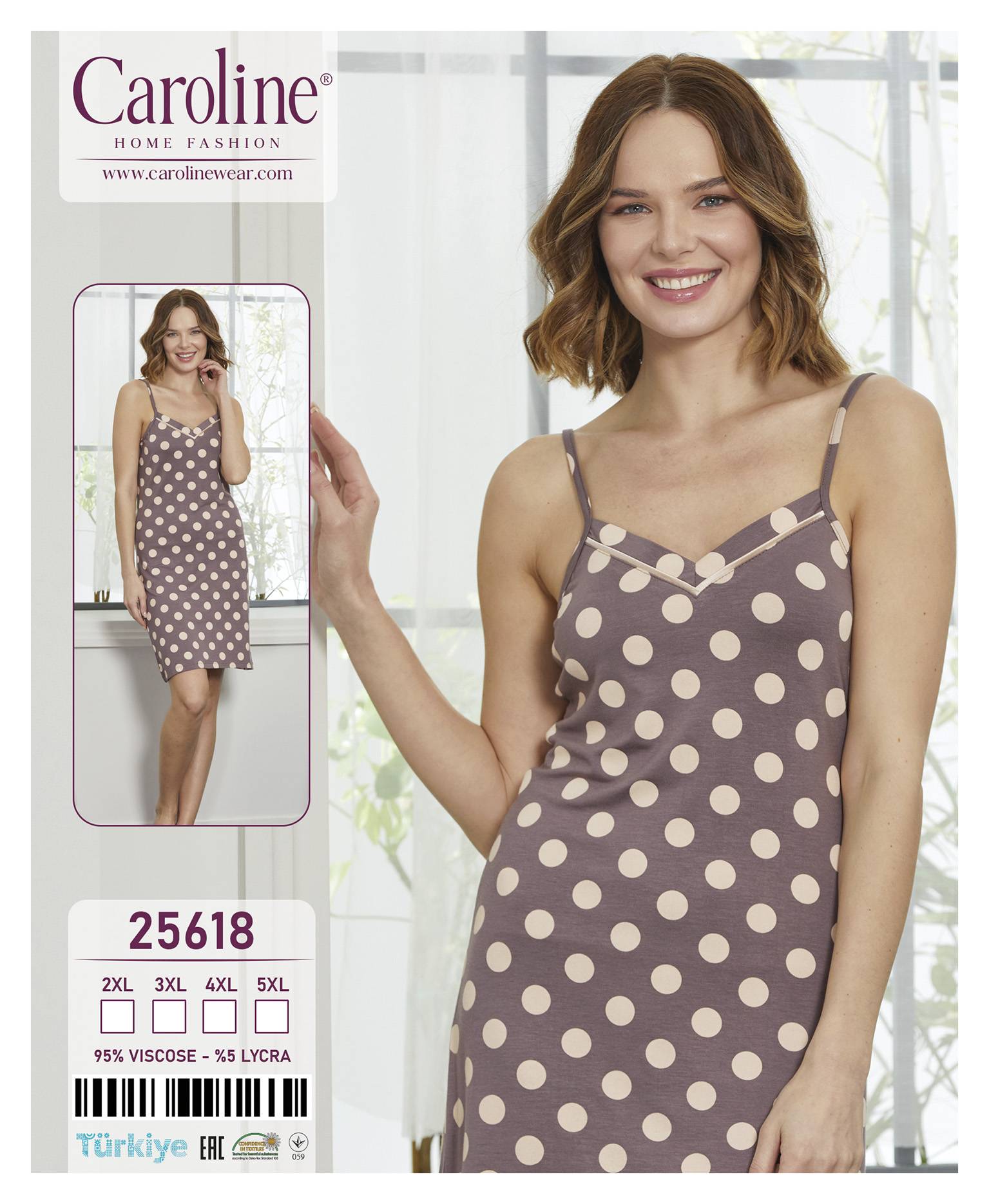 Caroline 25618 ночная рубашка 2XL, 3XL