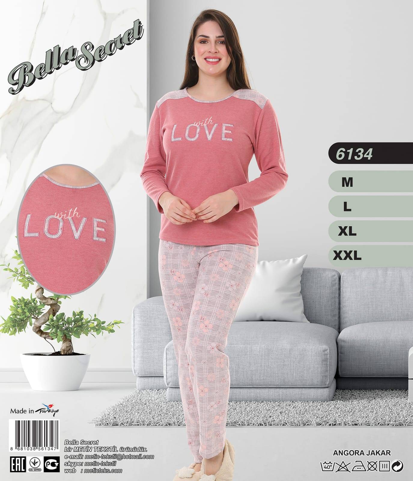 Metin 6134 пижама M, L, XL, 2XL