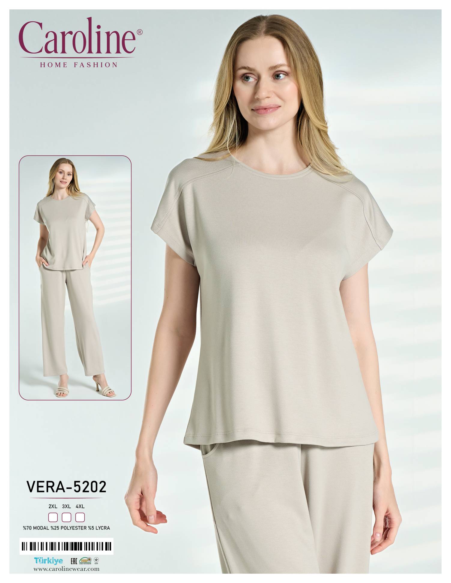 Caroline VERA-5202 пижама 2XL, 3XL, 4XL