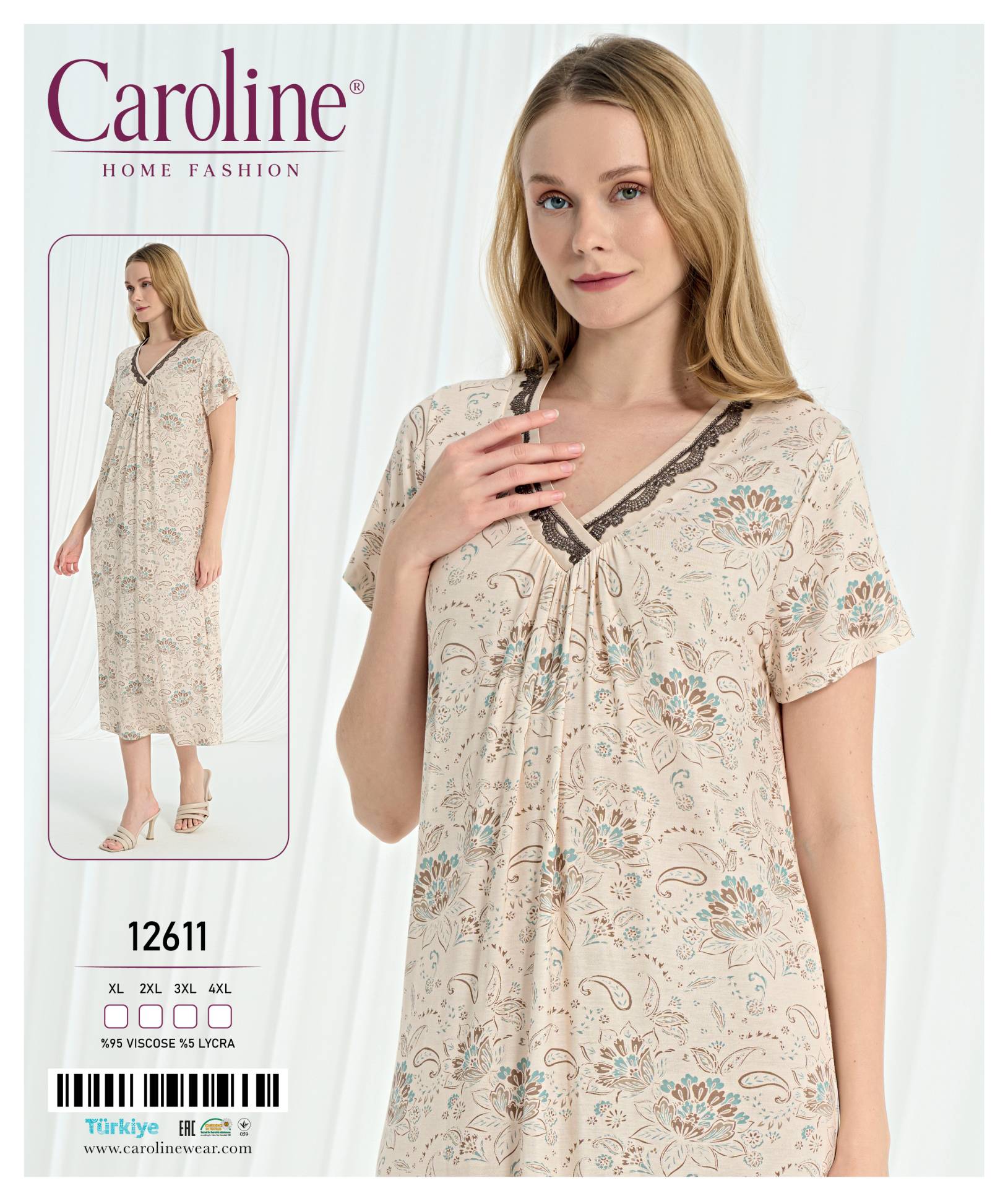 Caroline 12611 ночная рубашка XL, 2XL, 3XL, 4XL