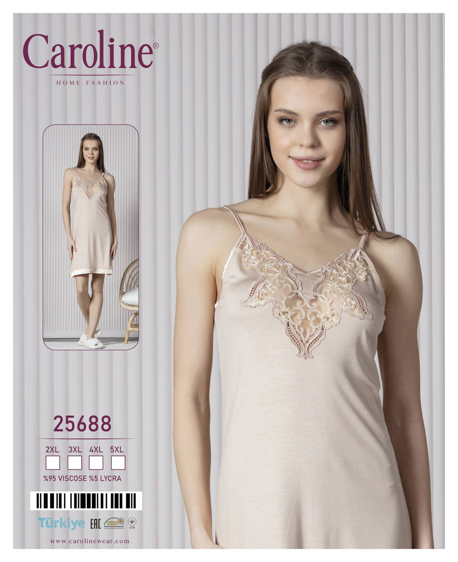 Caroline 25688 ночная рубашка 4XL
