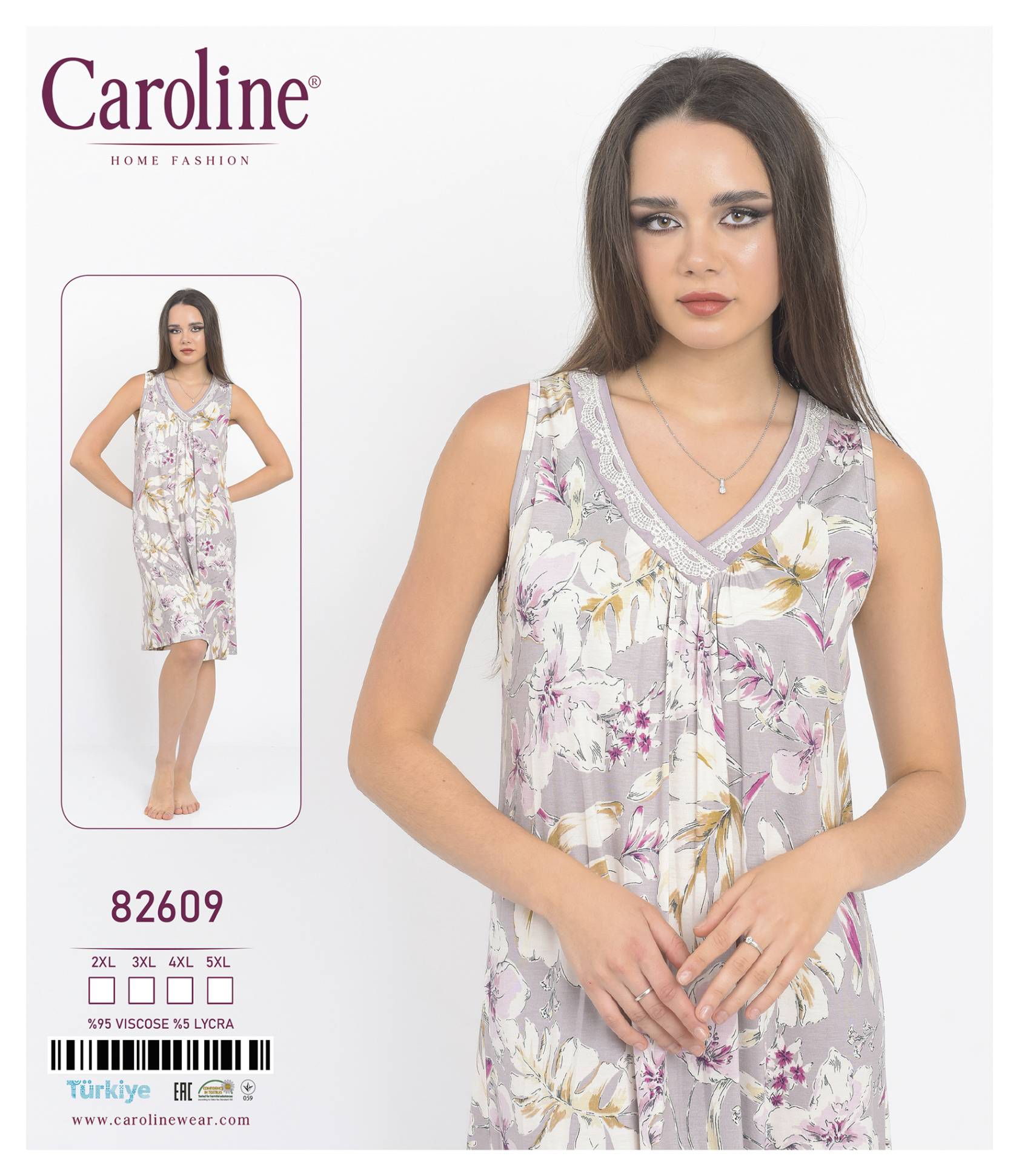 Caroline 82609 ночная рубашка 5XL