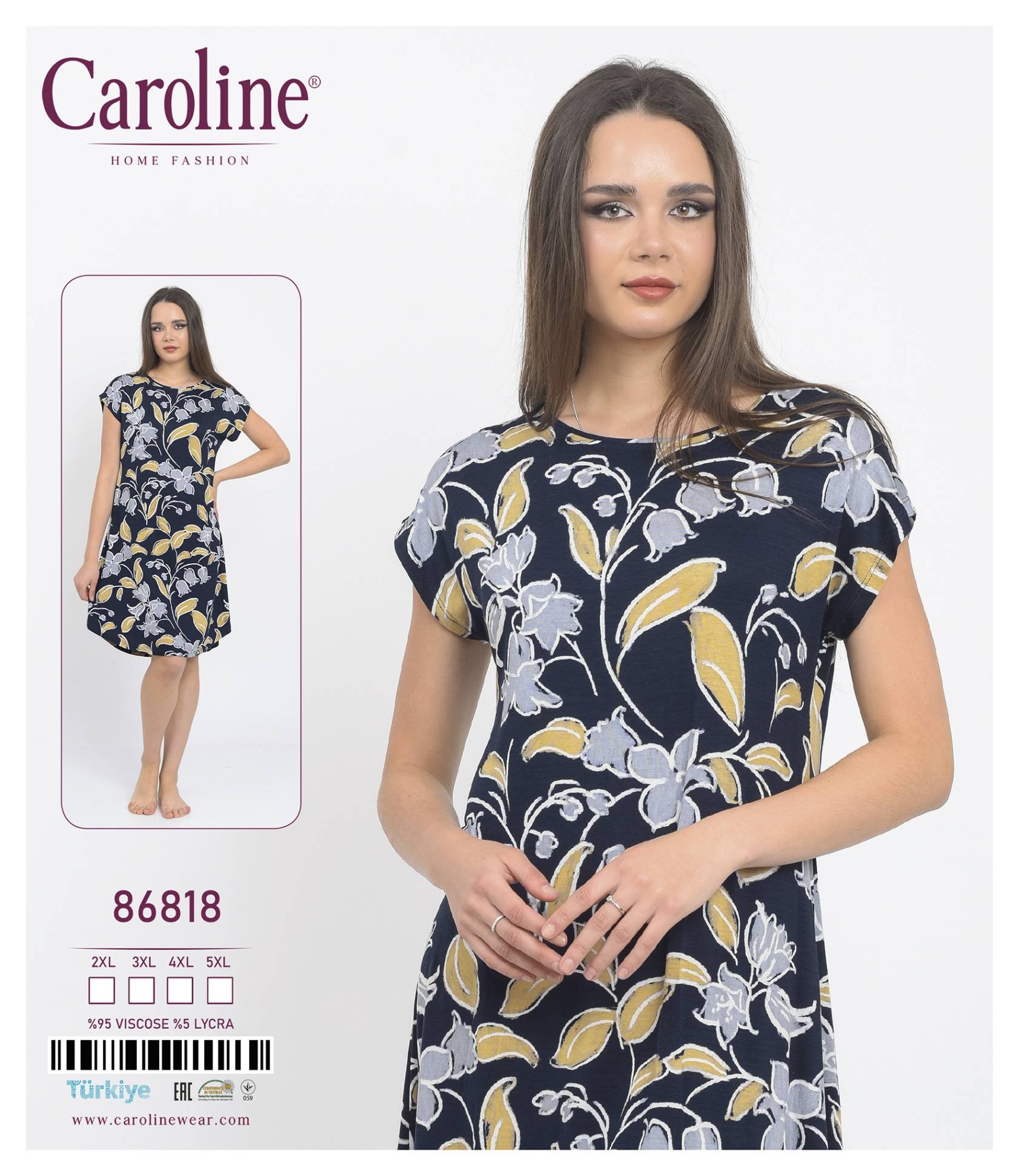 Caroline 86818 ночная рубашка 4XL