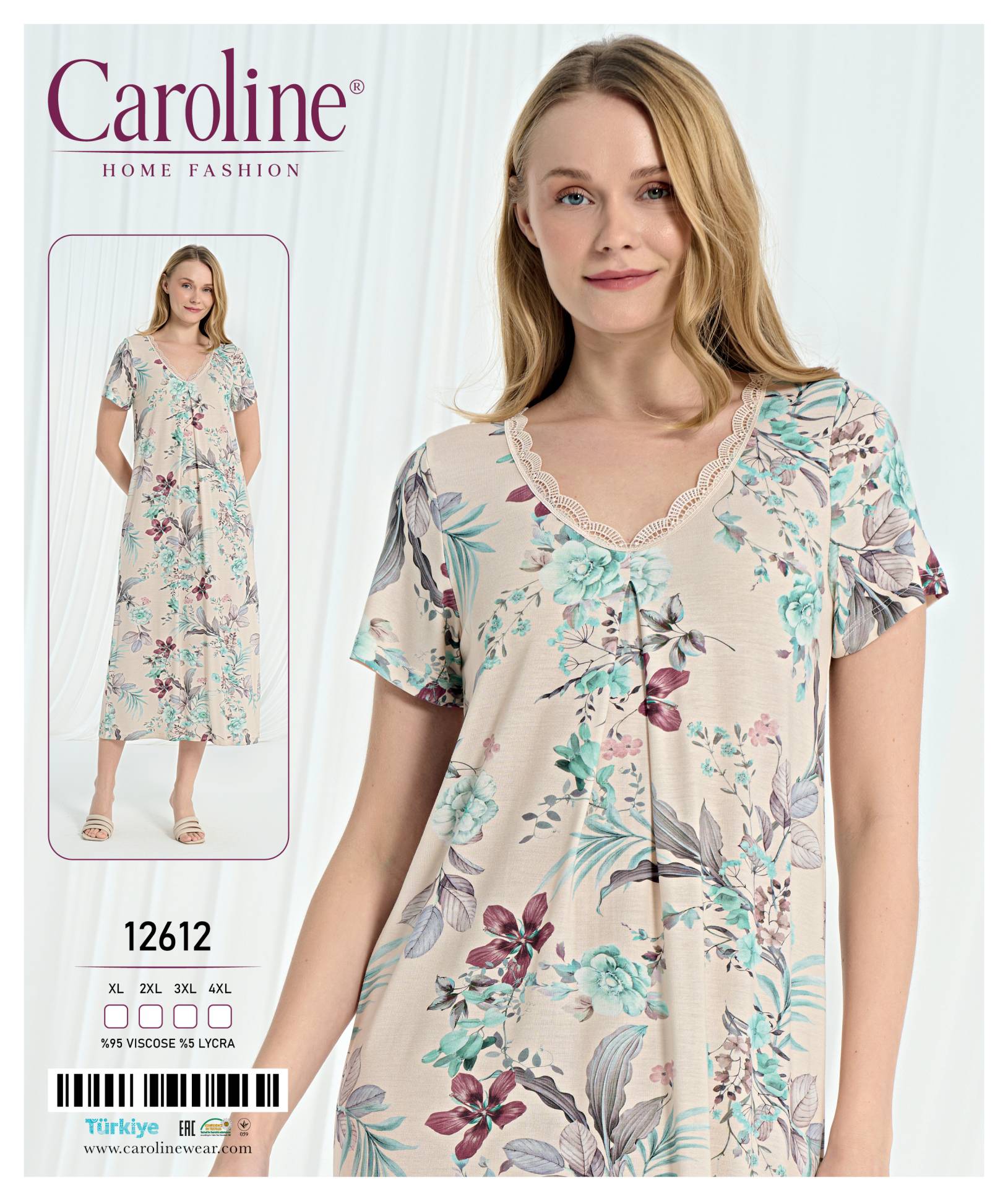 Caroline 12612 ночная рубашка XL, 2XL, 3XL, 4XL