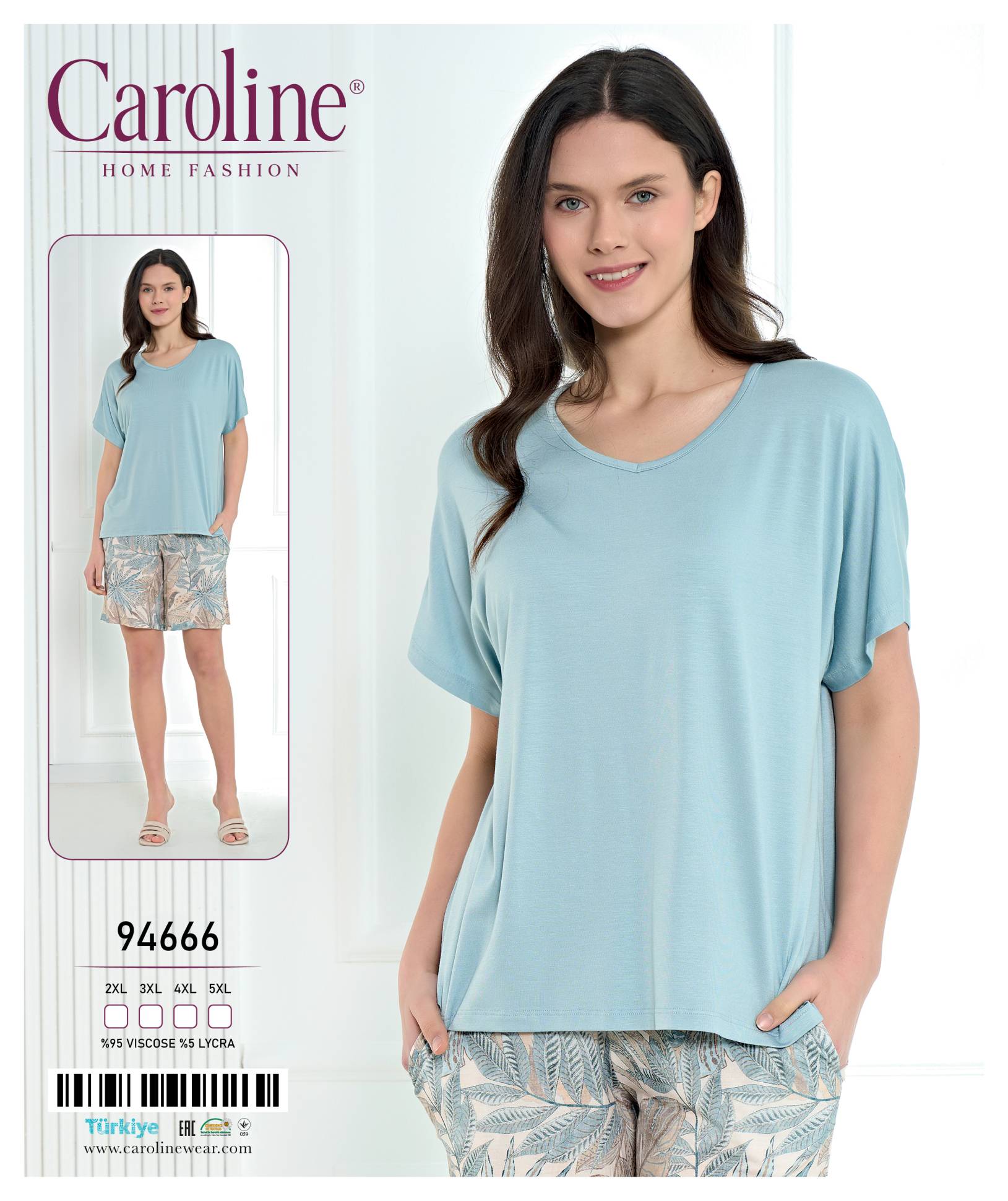 Caroline 94666 пижама 2XL, 3XL, 4XL, 5XL