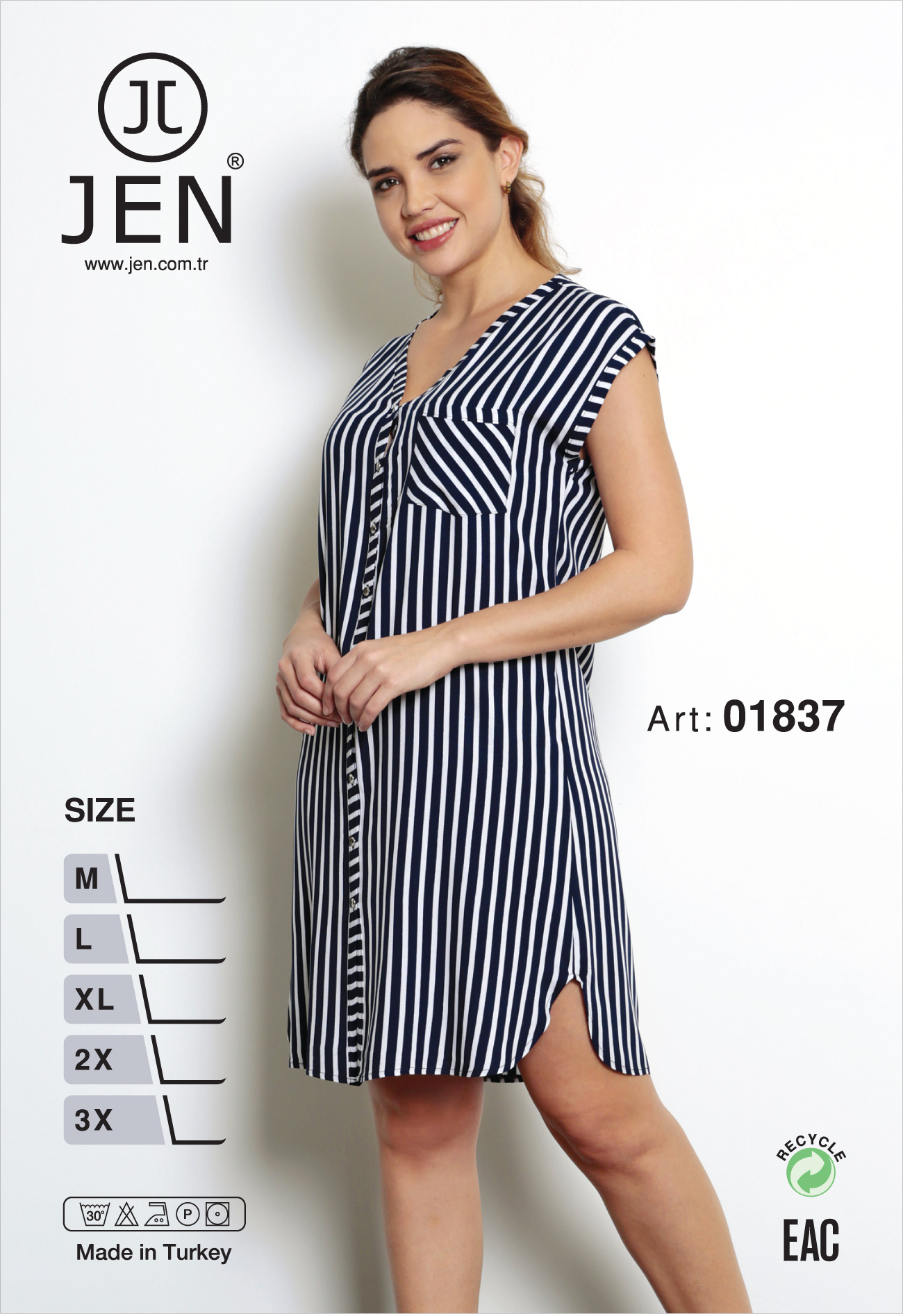 Jen 01837 халат M, L, XL, 2XL