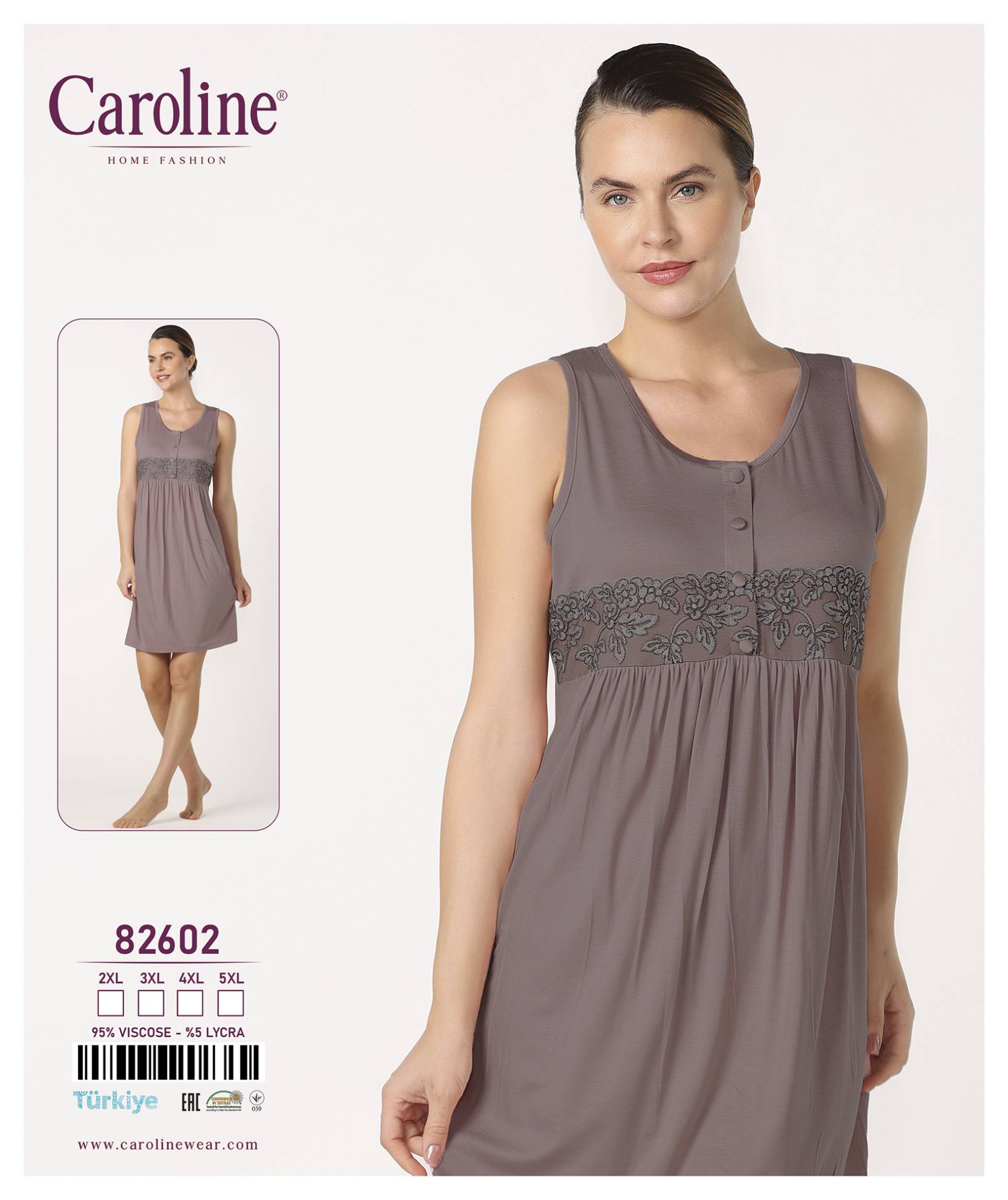 Caroline 82602 ночная рубашка 2XL, 3XL, 4XL, 5XL