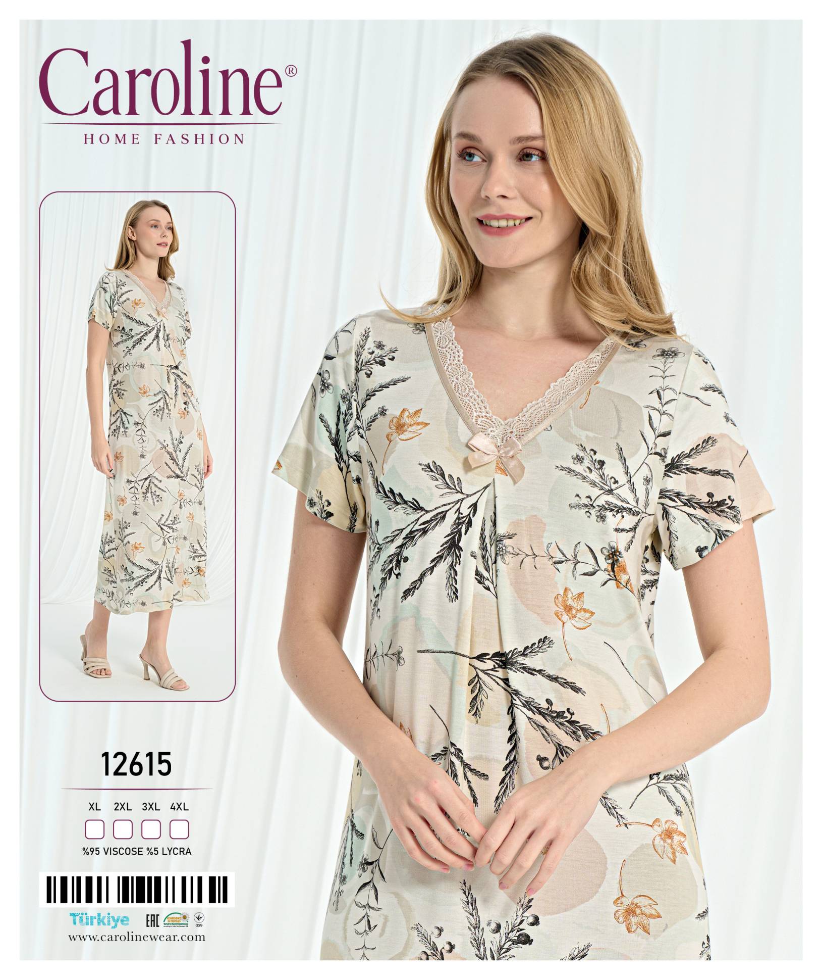 Caroline 12615 ночная рубашка XL, 2XL, 3XL, 4XL
