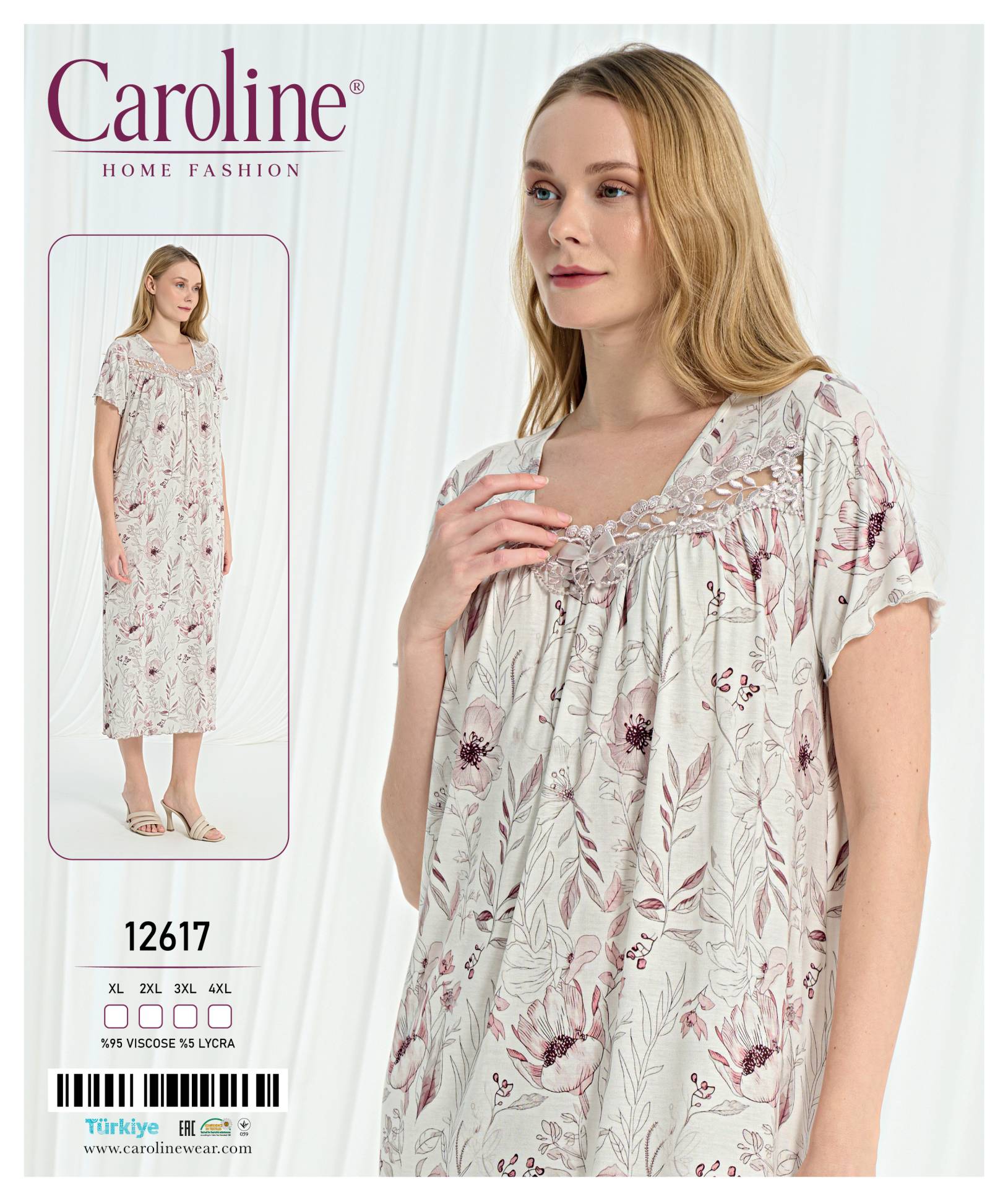 Caroline 12617 ночная рубашка XL, 2XL, 3XL, 4XL