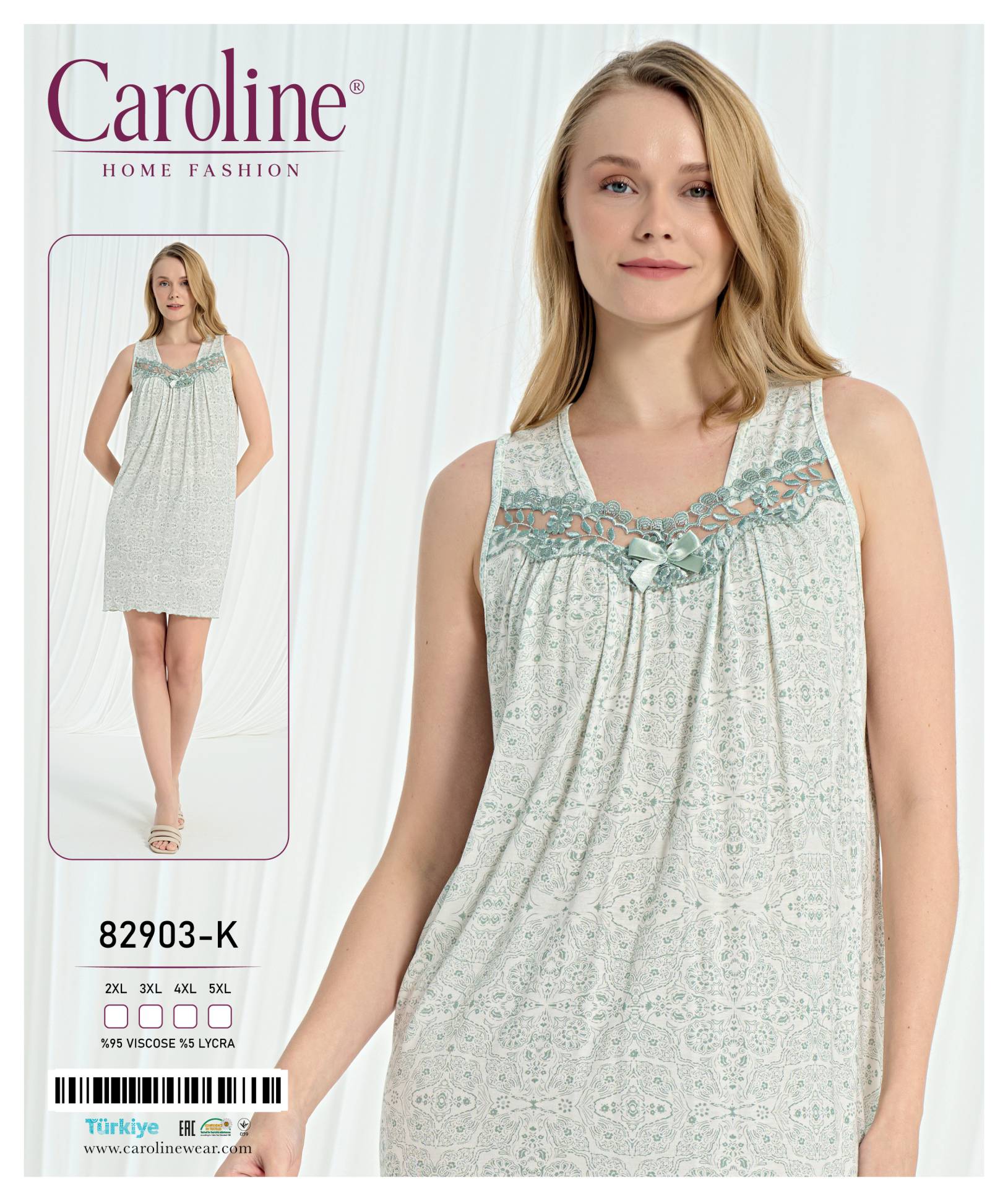 Caroline 82903-K ночная рубашка 2XL, 3XL, 4XL, 5XL