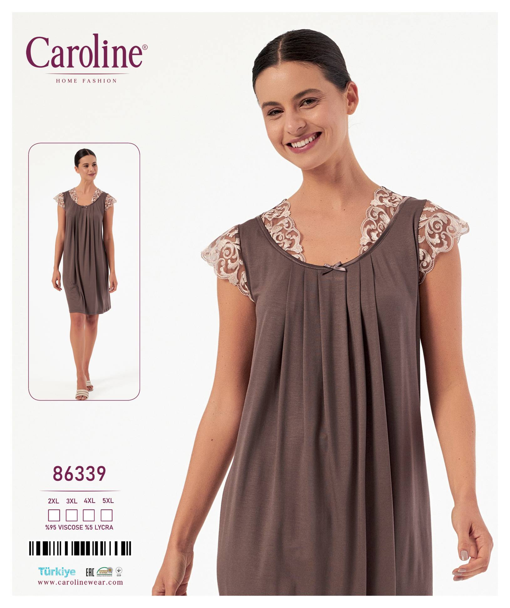 Caroline 86339 ночная рубашка 2XL, 3XL, 4XL, 5XL