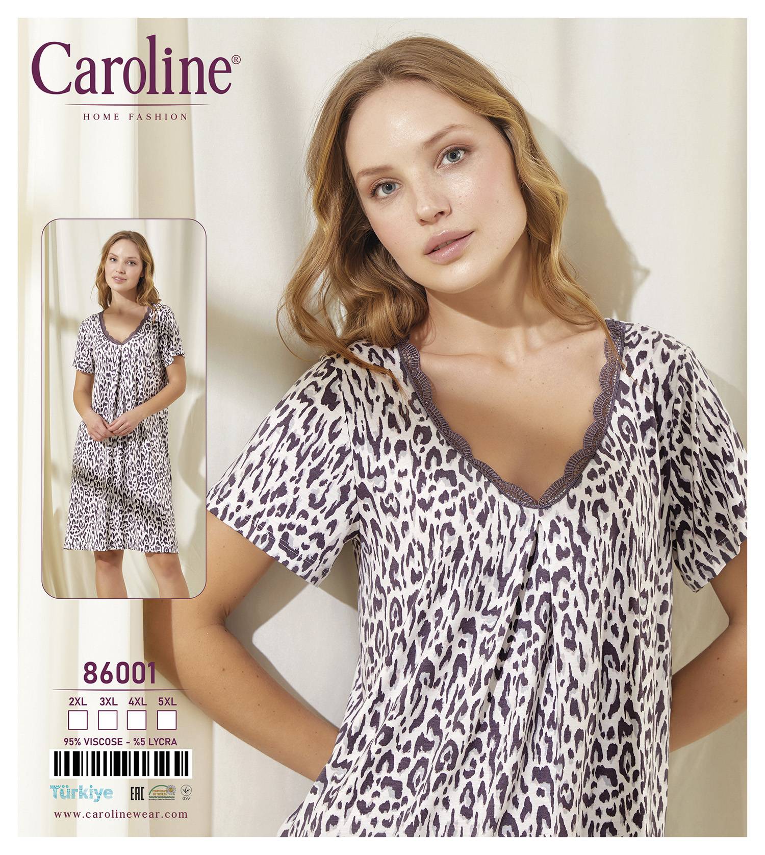 Caroline 86001 ночная рубашка 2XL, 3XL, 4XL, 5XL