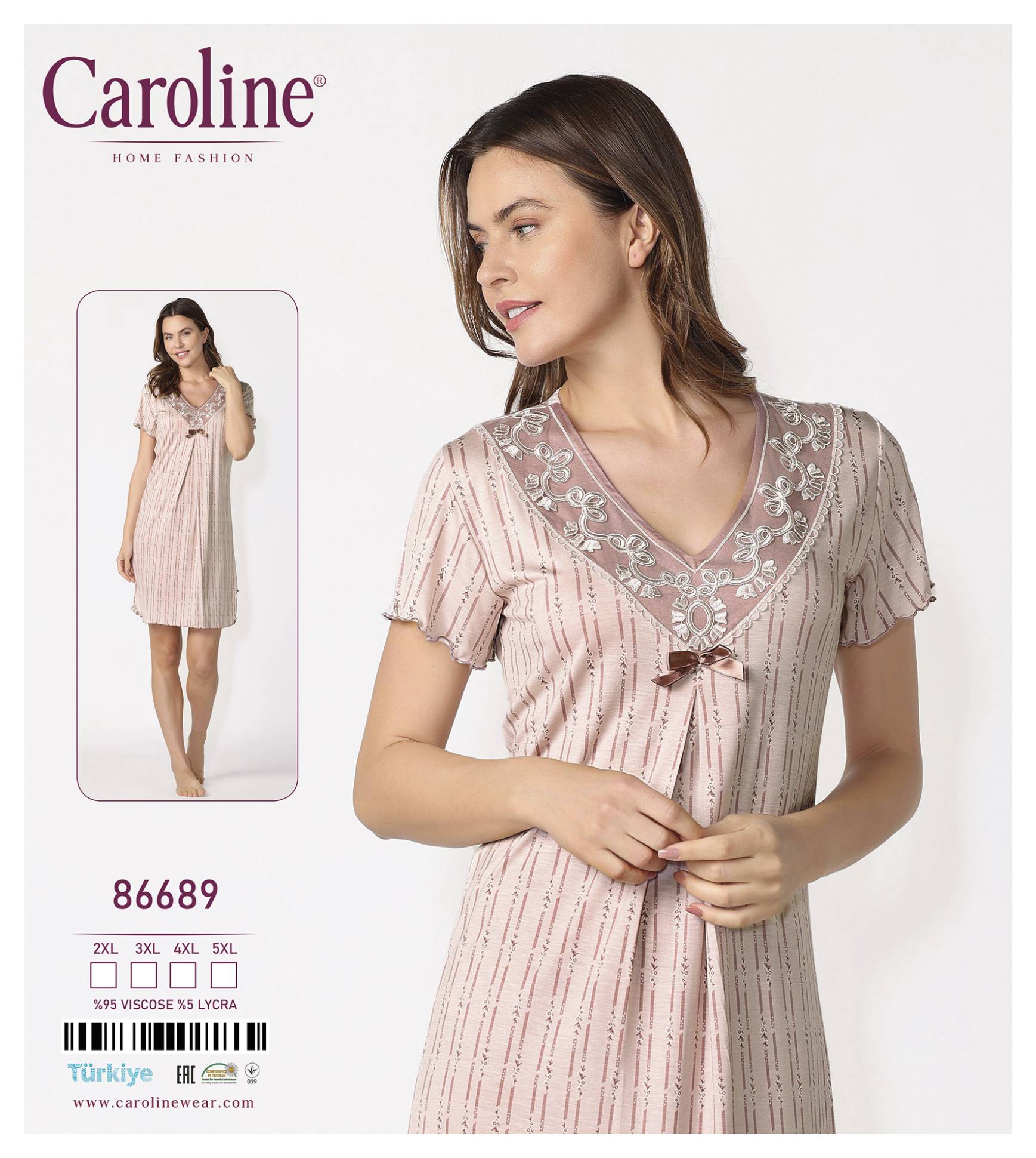 Caroline 86689 ночная рубашка 4XL