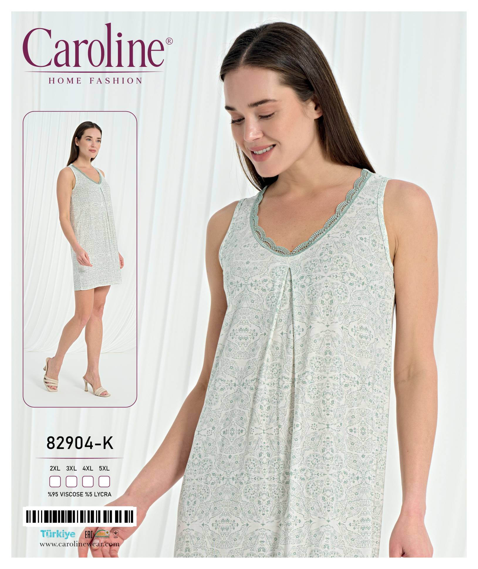 Caroline 82904-K ночная рубашка 2XL, 3XL, 4XL, 5XL