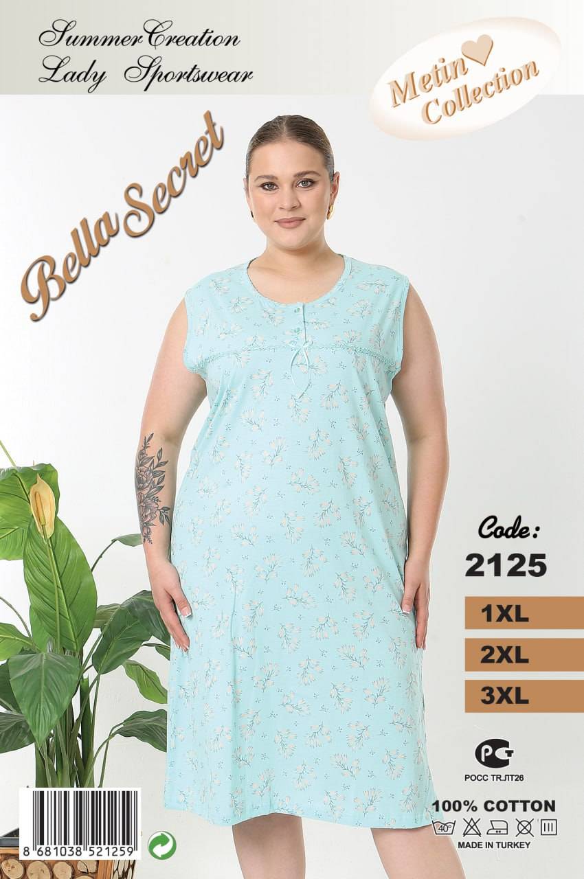 Metin 2125 ночная рубашка 1XL, 2XL, 3XL