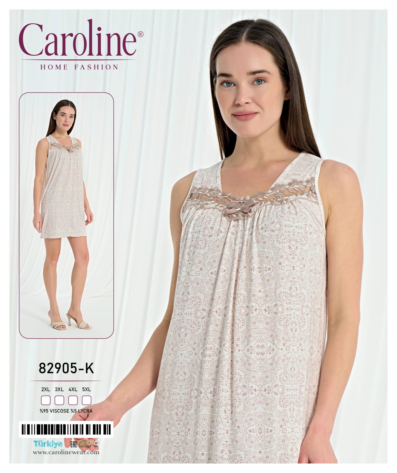 Caroline 82905-K ночная рубашка 2XL, 3XL, 4XL, 5XL