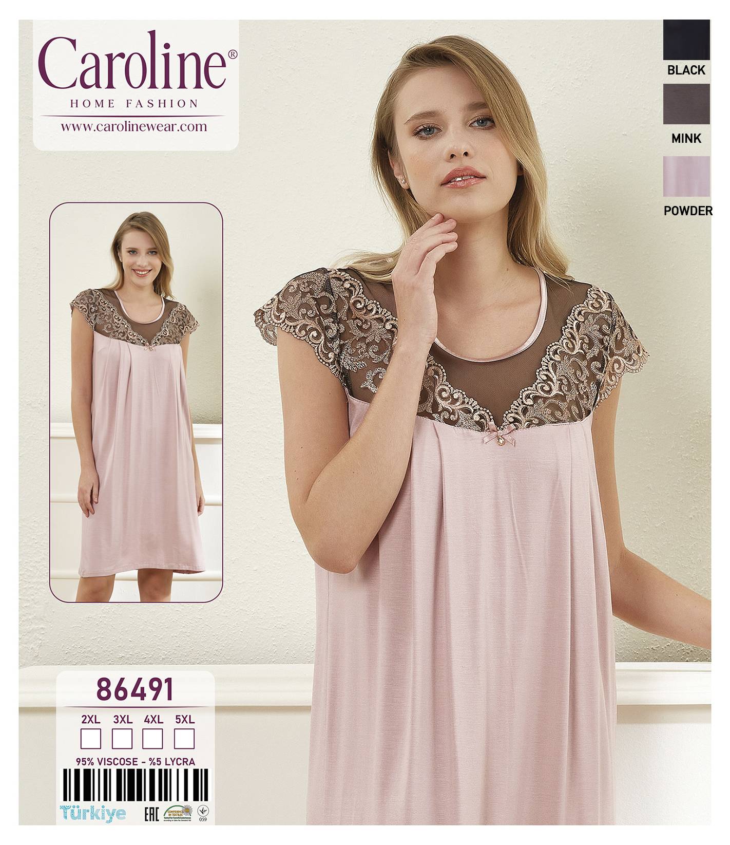 Caroline 86491 ночная рубашка 2XL