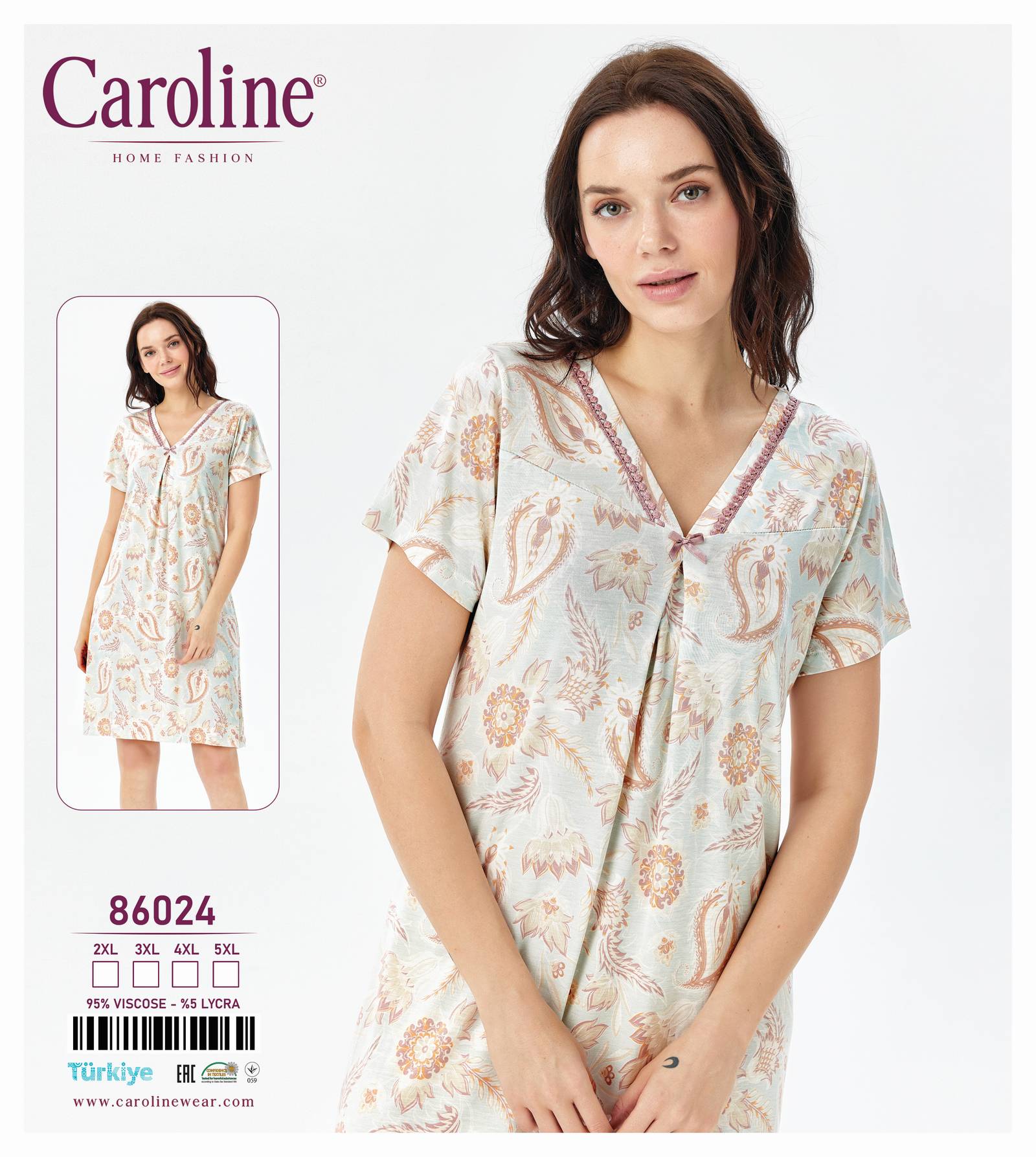 Caroline 86024 ночная рубашка 5XL