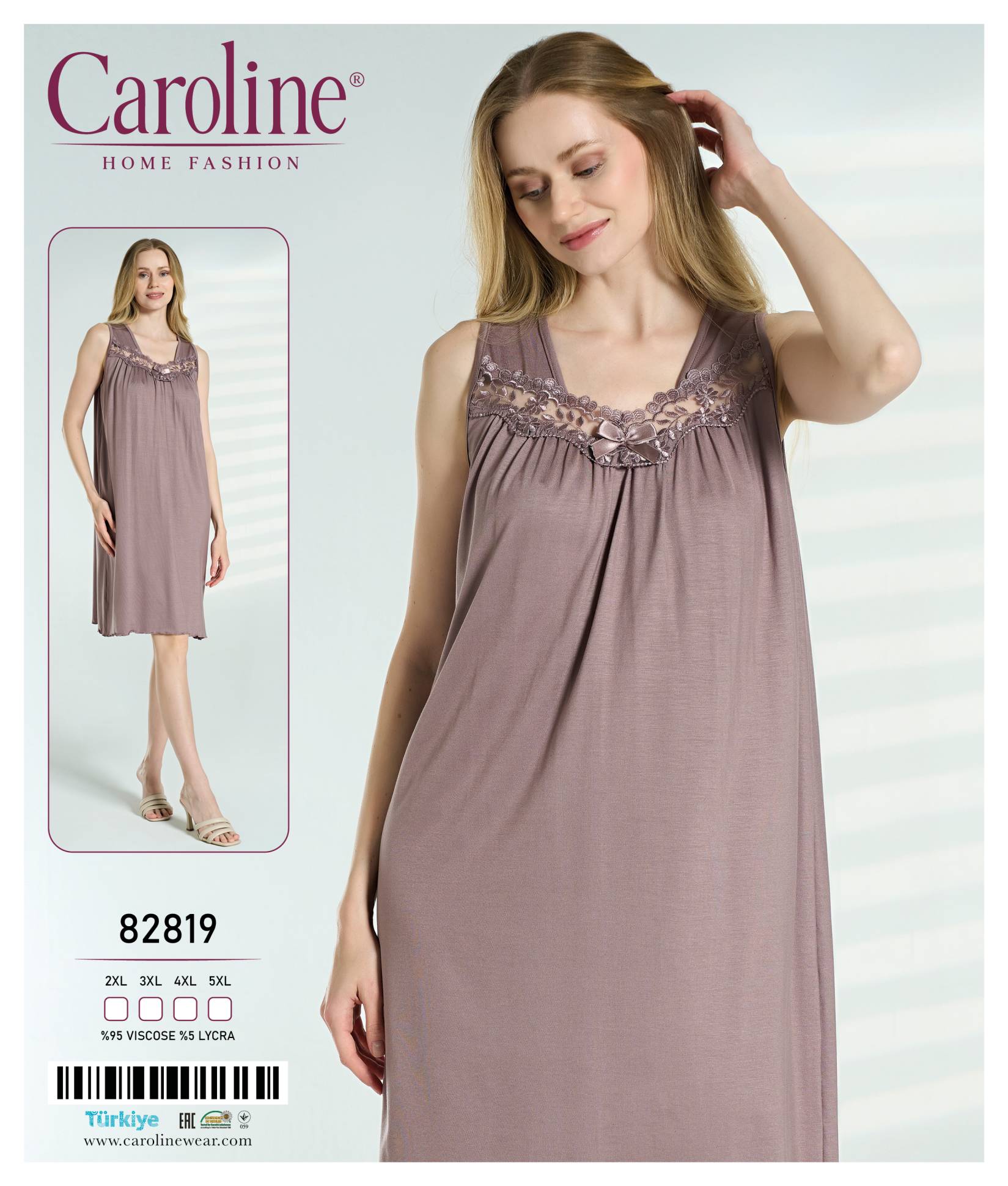 Caroline 82819 ночная рубашка 2XL, 3XL, 4XL, 5XL