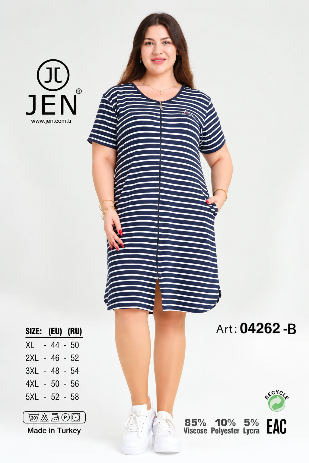 Jen 04262-B халат XL, 2XL, 3XL, 4XL, 5XL