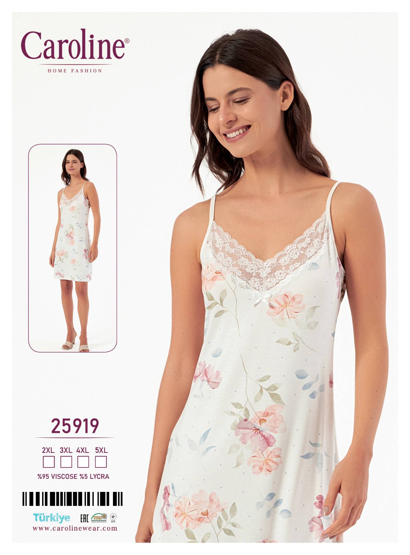 Caroline 25919 ночная рубашка 2XL, 3XL, 4XL, 5XL