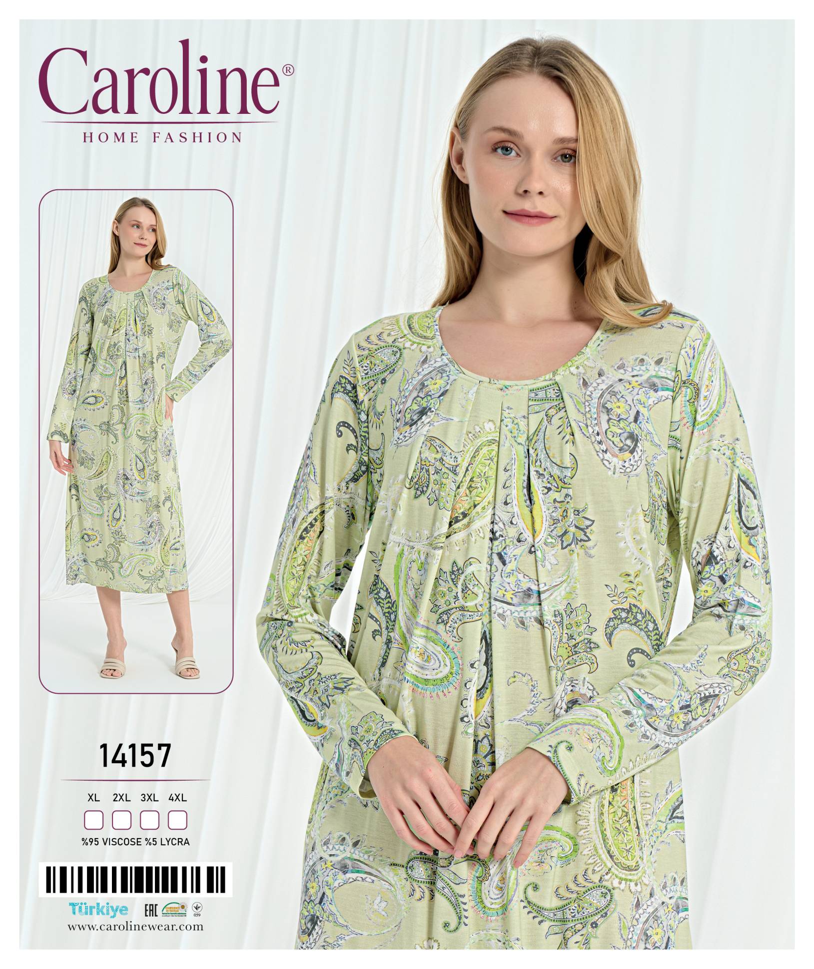 Caroline 14157 ночная рубашка XL, 2XL, 3XL, 4XL