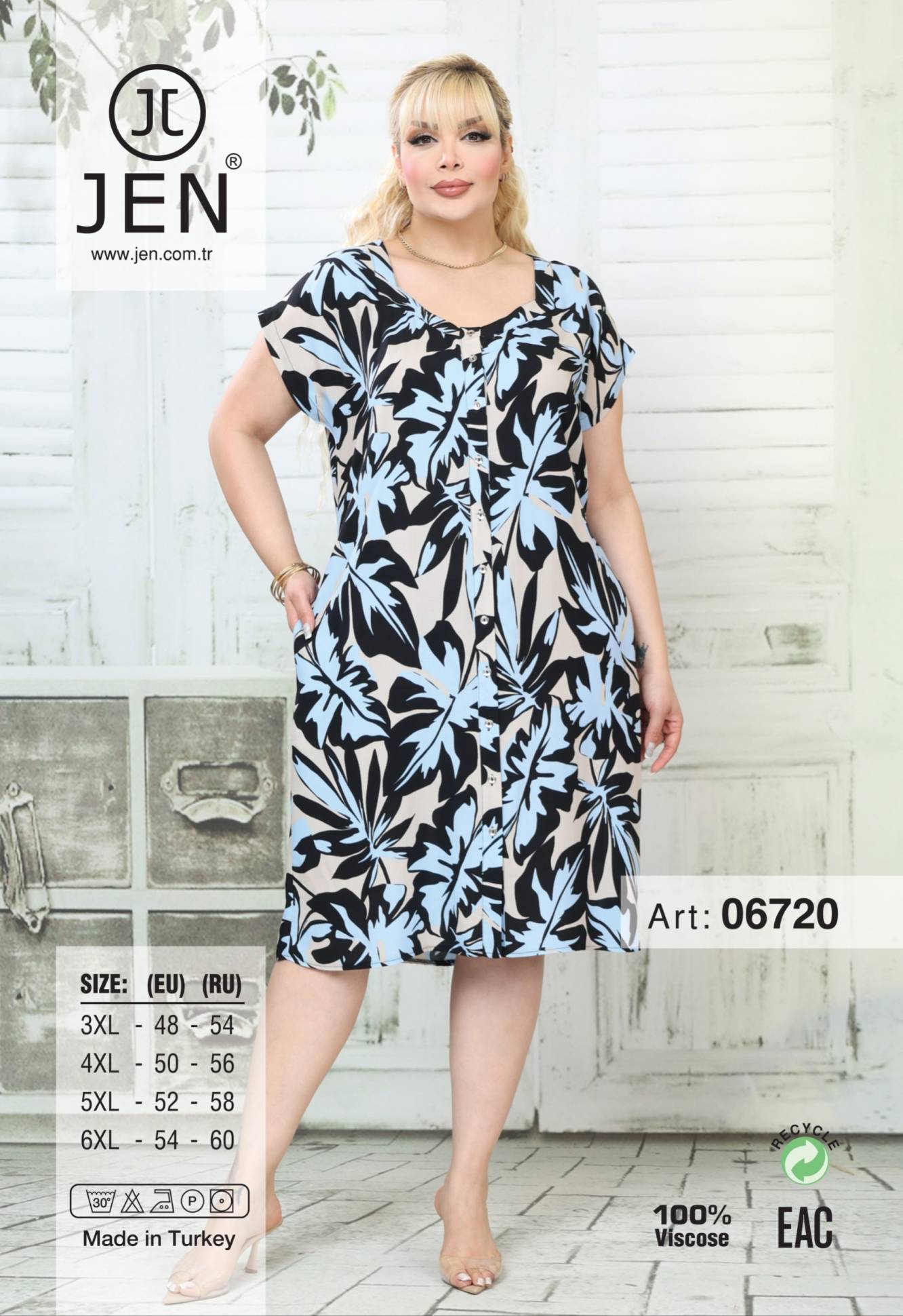 Jen 06720 халат 3XL, 4XL, 5XL, 6XL