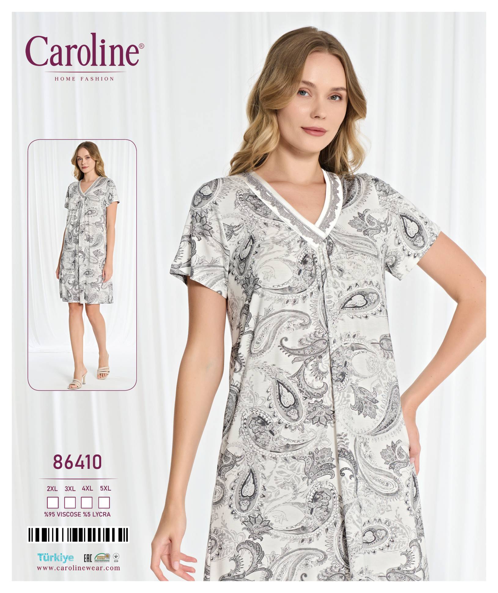 Caroline 86410 ночная рубашка 2XL, 3XL, 4XL, 5XL