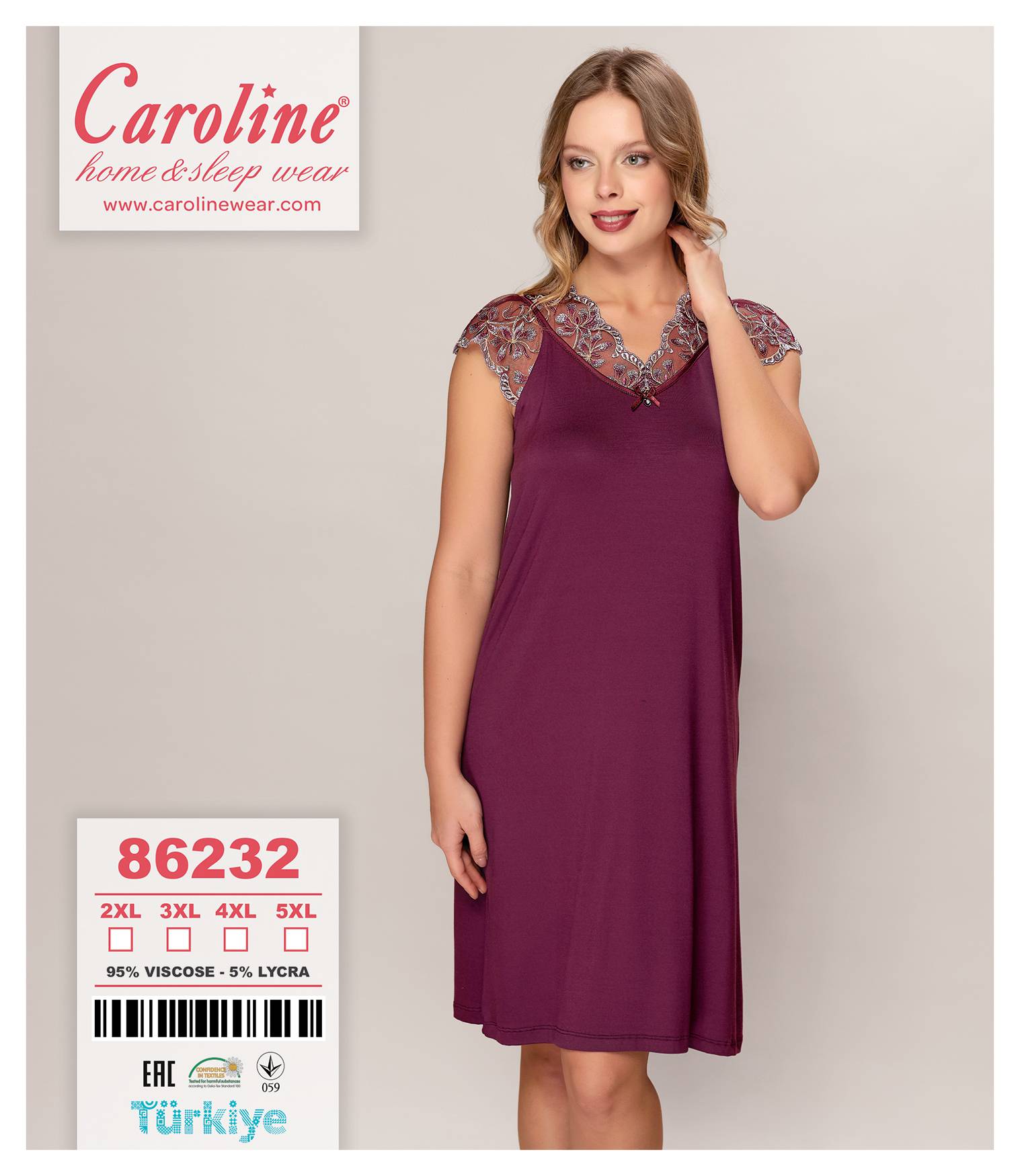 Caroline 86232 ночная рубашка 4XL