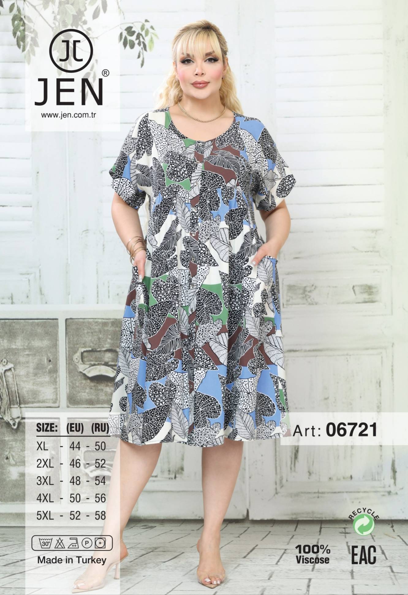 Jen 06721 халат XL, 2XL, 3XL, 4XL, 5XL