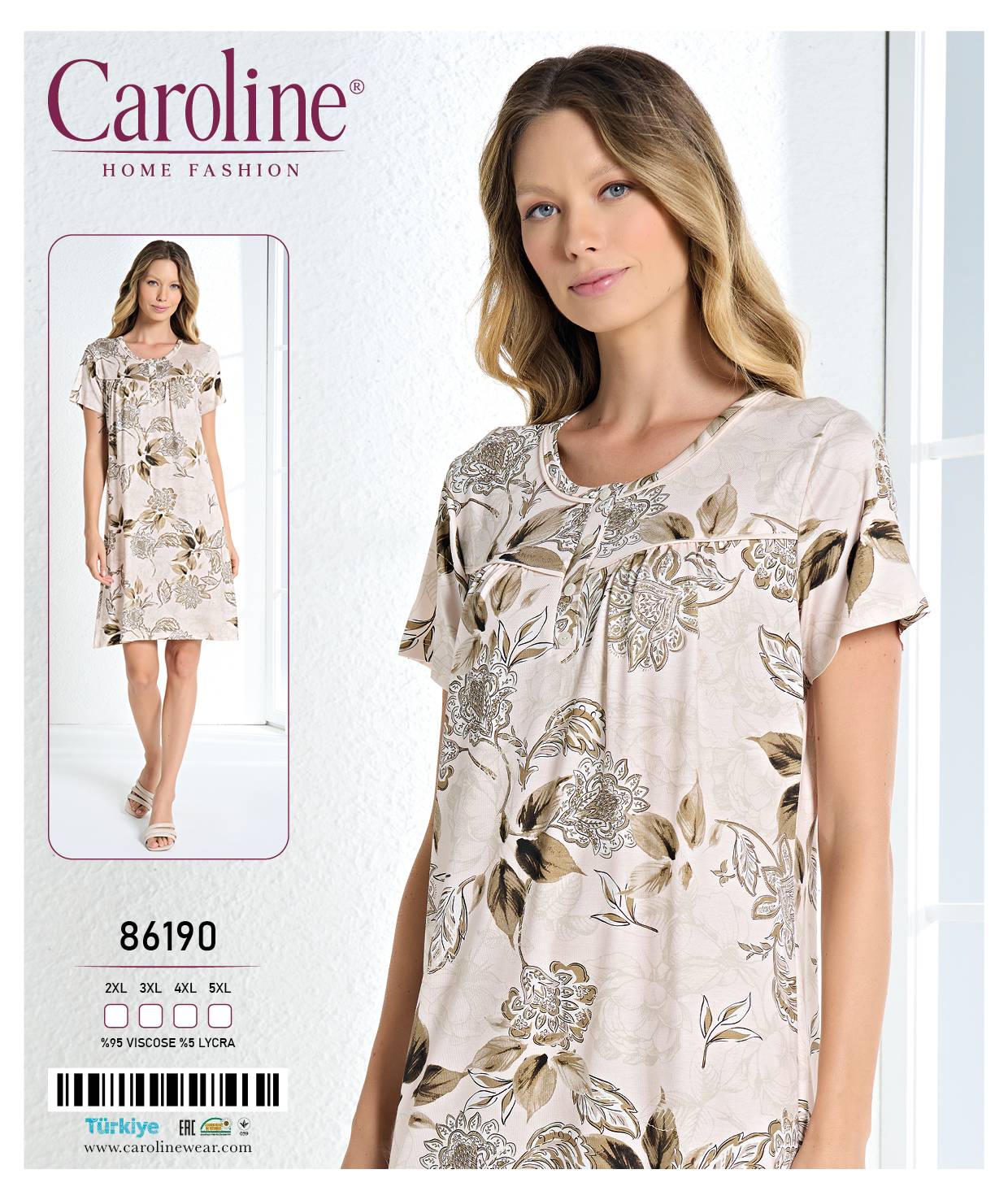 Caroline 86190 ночная рубашка 2XL, 3XL, 4XL, 5XL