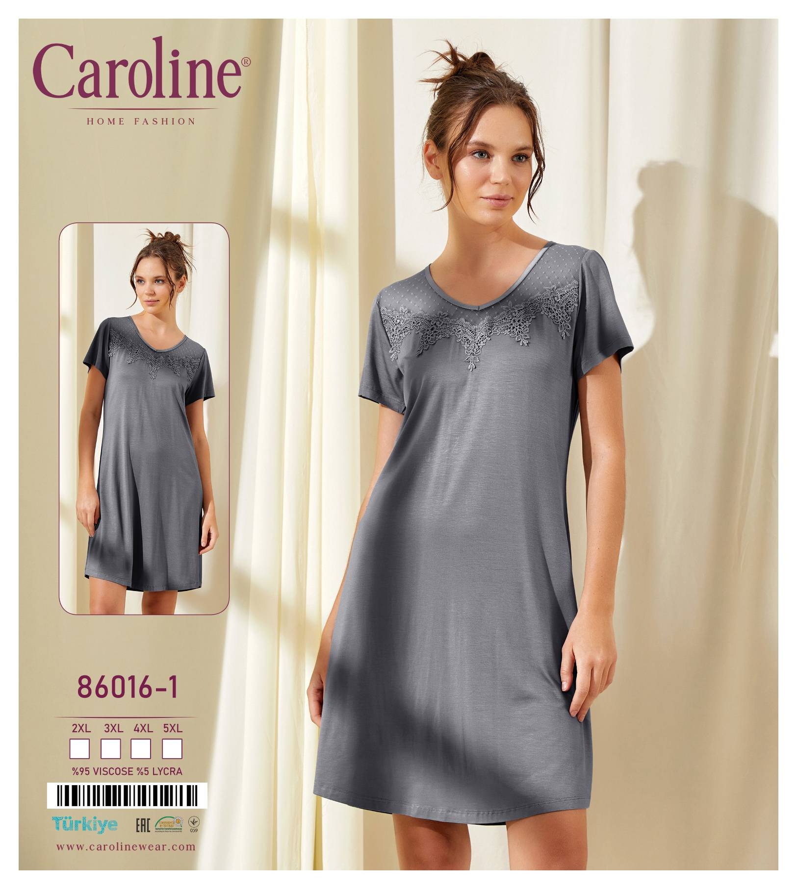 Caroline 86016 ночная рубашка 3XL, 4XL, 5XL
