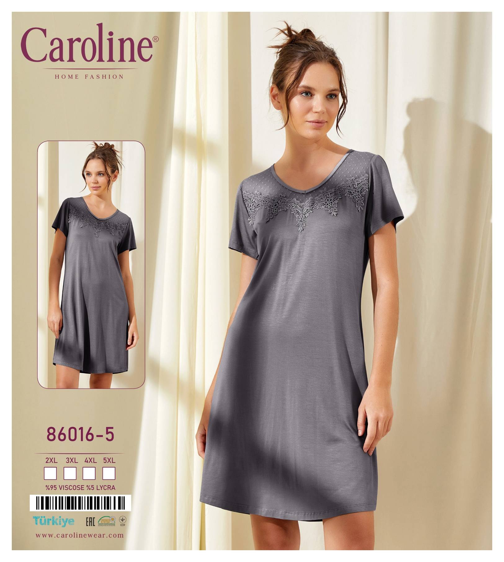 Caroline 86016 ночная рубашка 3XL, 4XL, 5XL