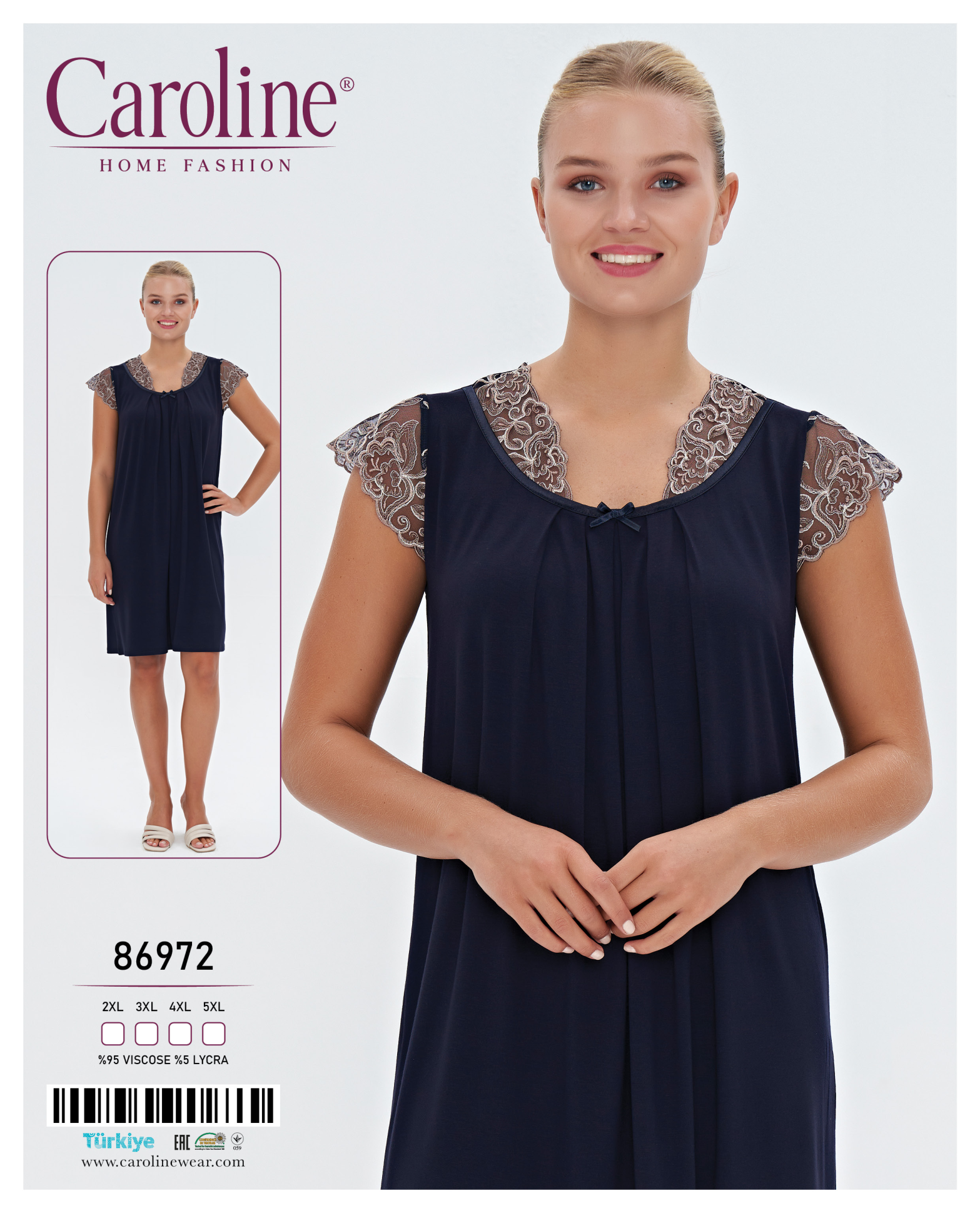 Caroline 86972 ночная рубашка 3XL