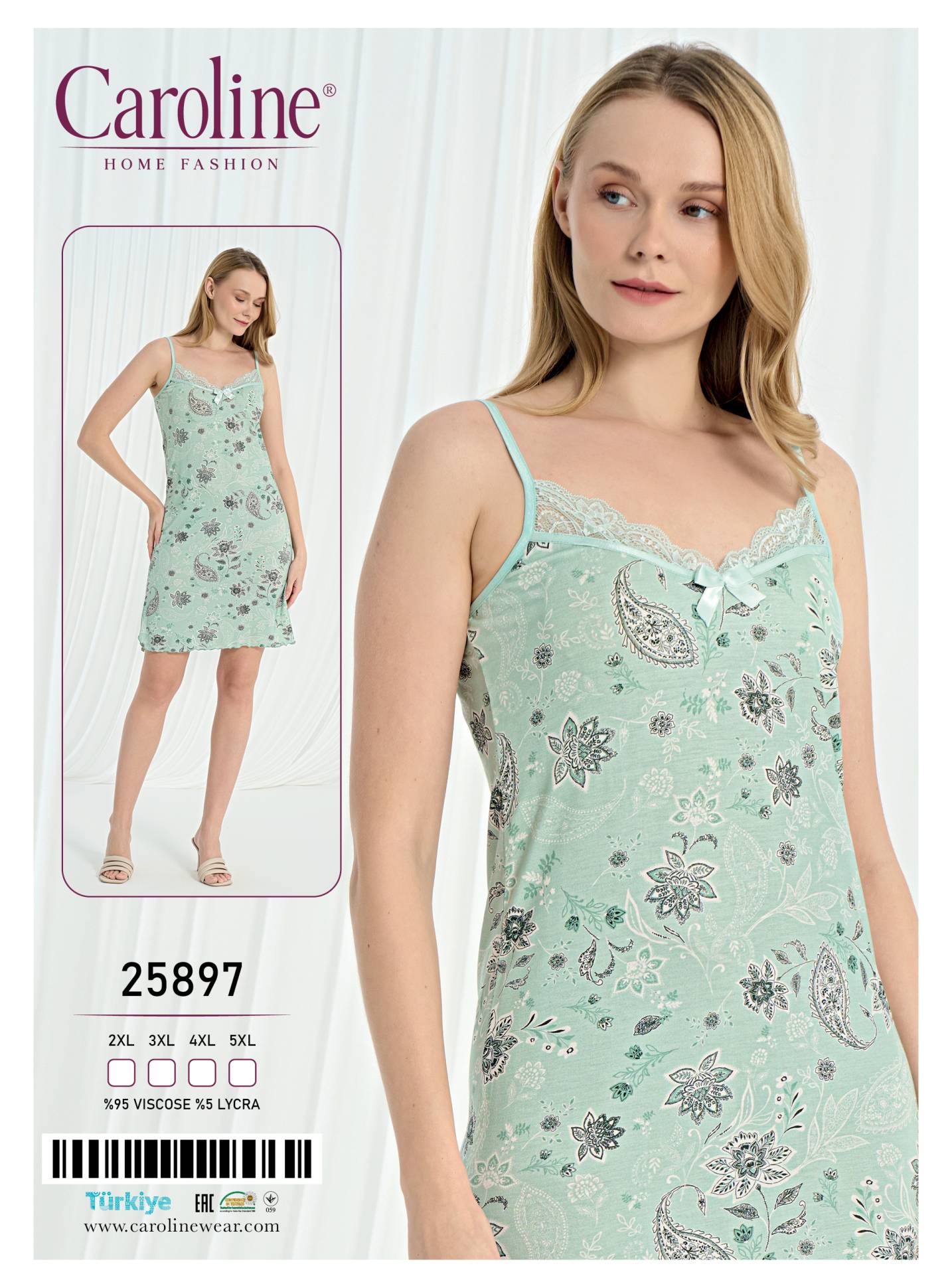 Caroline 25897 ночная рубашка 2XL, 3XL, 4XL, 5XL