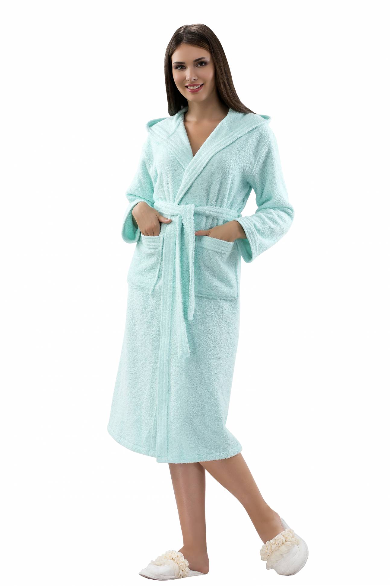 Ramel 612 халат женский длинный с капюшоном S