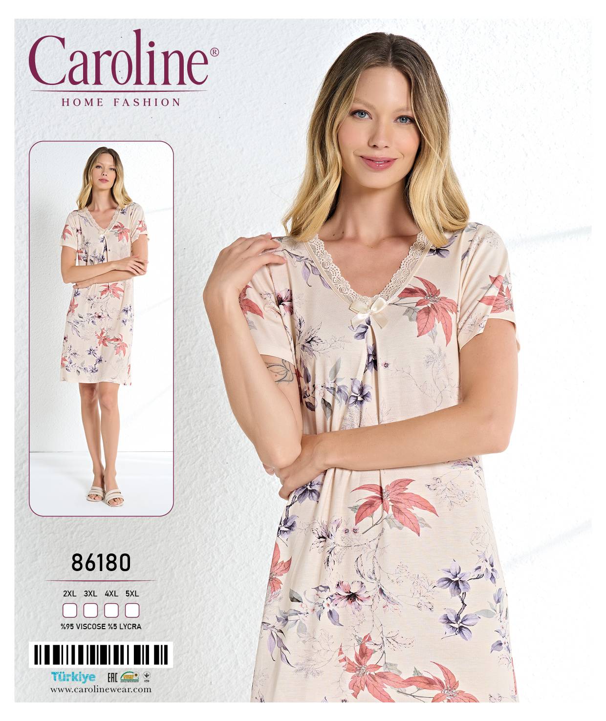 Caroline 86180 ночная рубашка 5XL