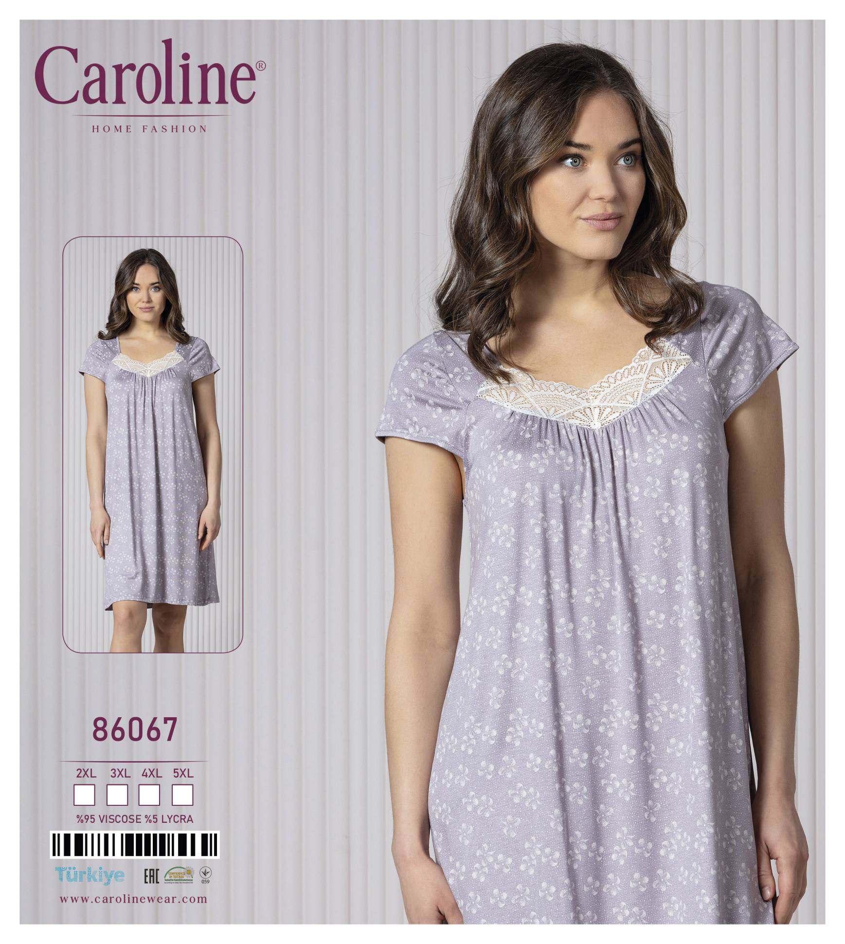 Caroline 86067 ночная рубашка 3XL, 4XL, 5XL