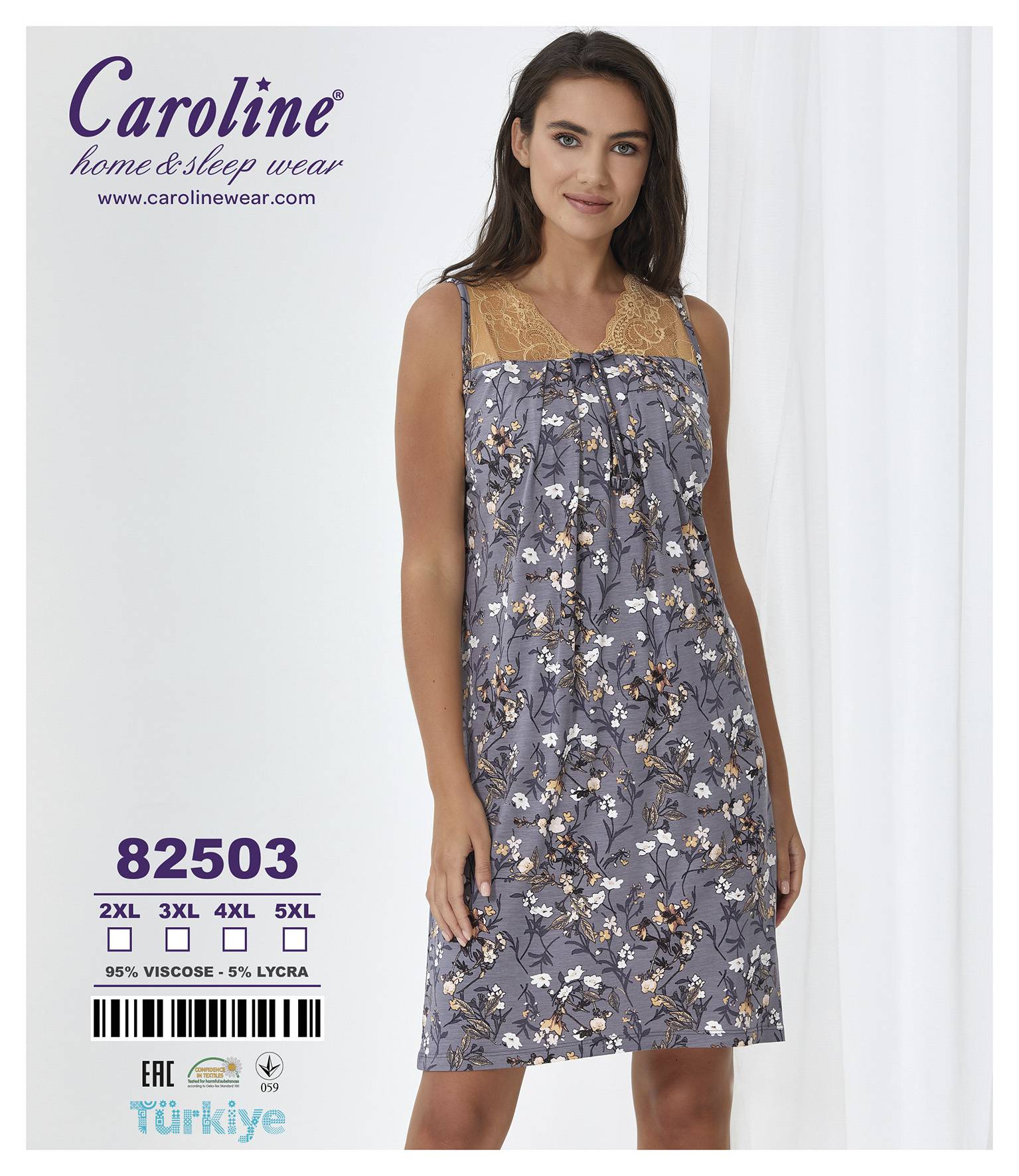 Caroline 82503 ночная рубашка 3XL, 4XL