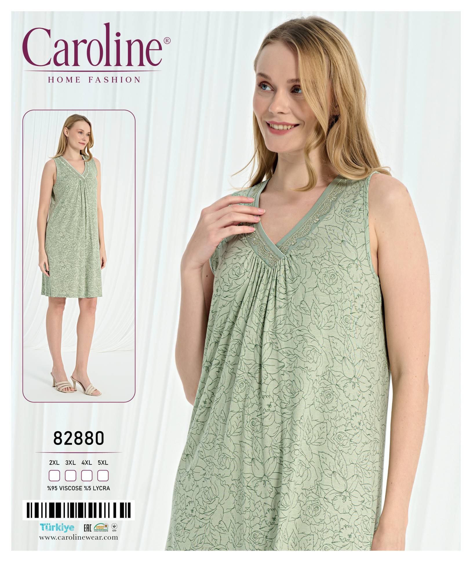 Caroline 82880 ночная рубашка 2XL, 3XL, 4XL, 5XL