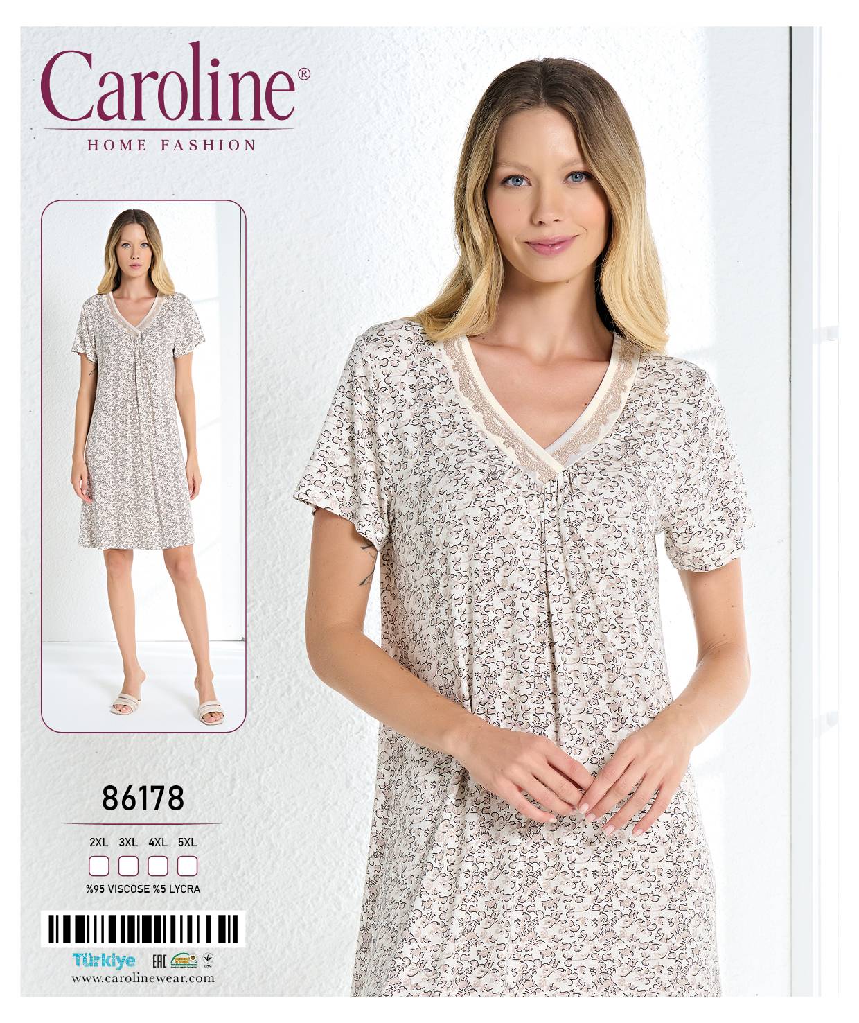 Caroline 86178 ночная рубашка 2XL, 3XL, 4XL, 5XL