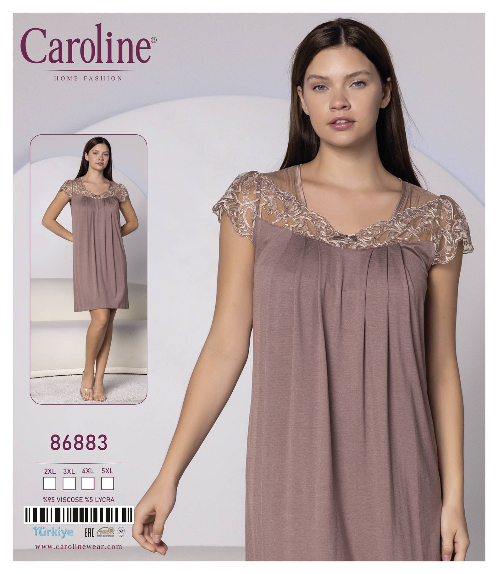 Caroline 86883 ночная рубашка 5XL