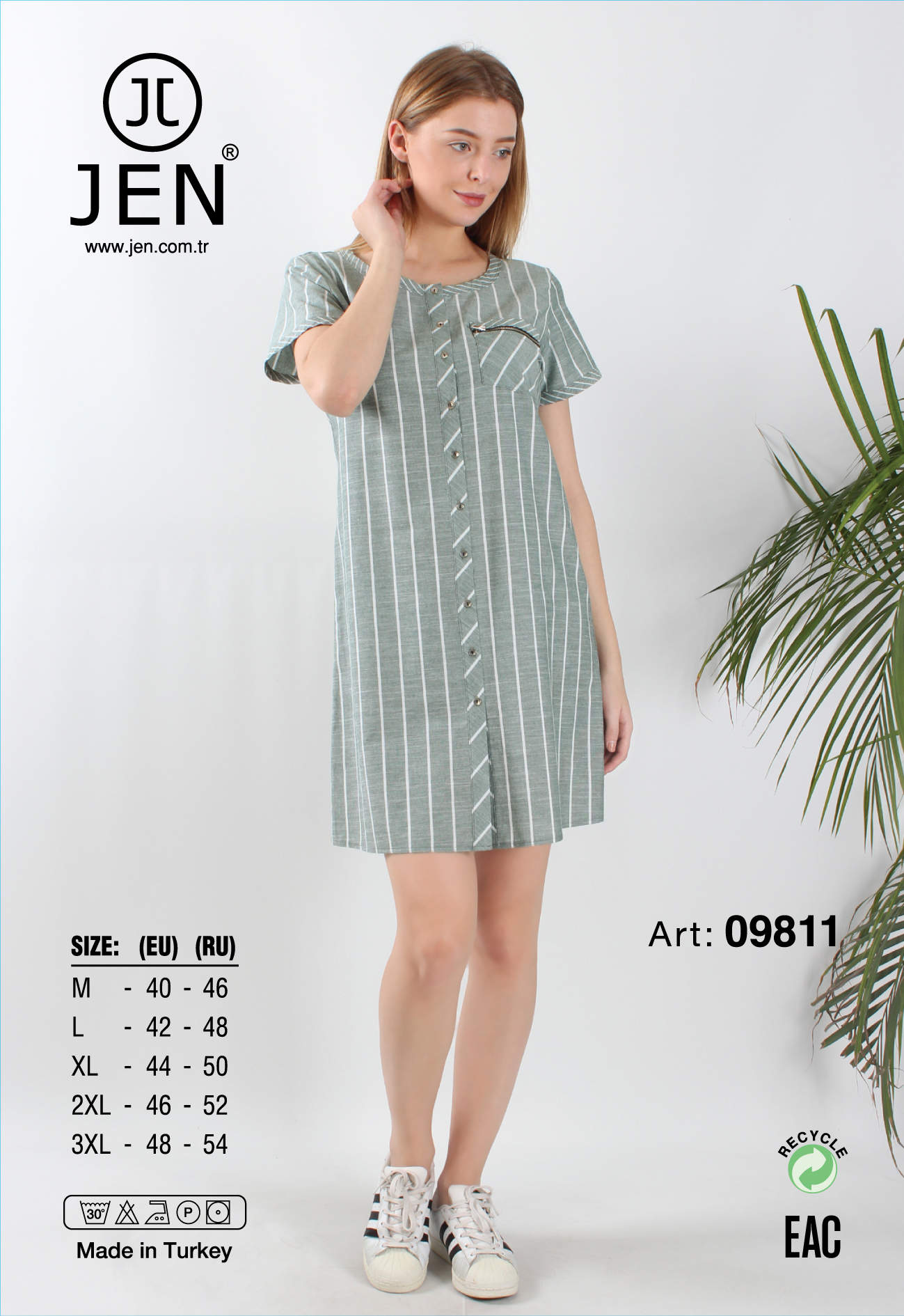 Jen 09811 халат M, L, XL, 2XL, 3XL