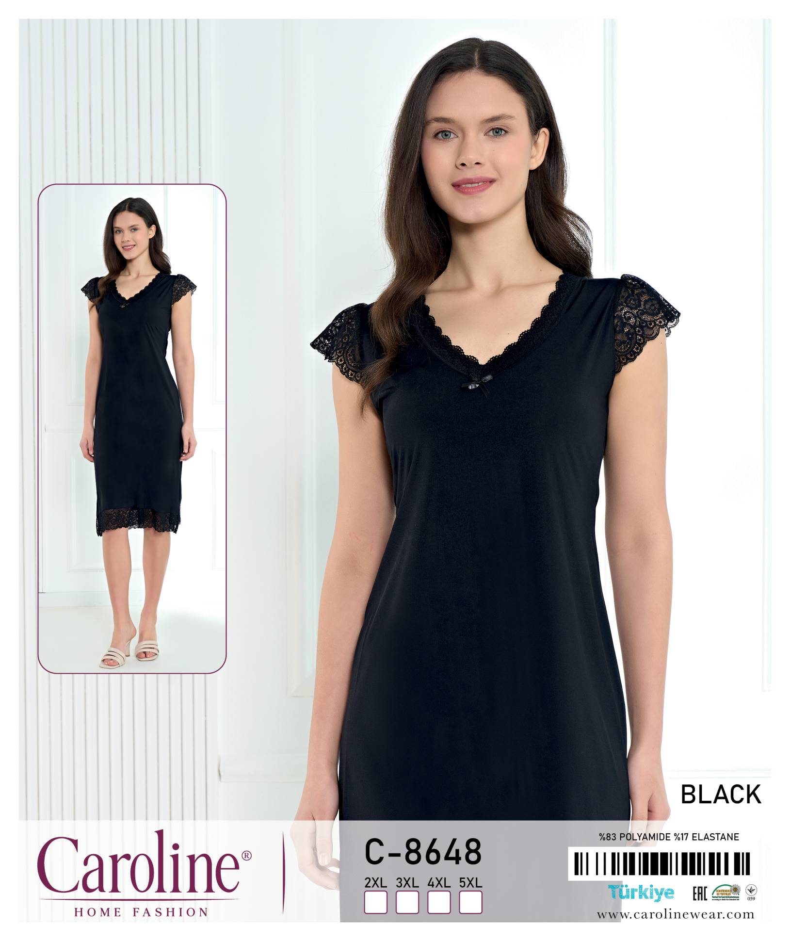 Caroline C-8648 ночная рубашка 2XL, 3XL, 4XL, 5XL