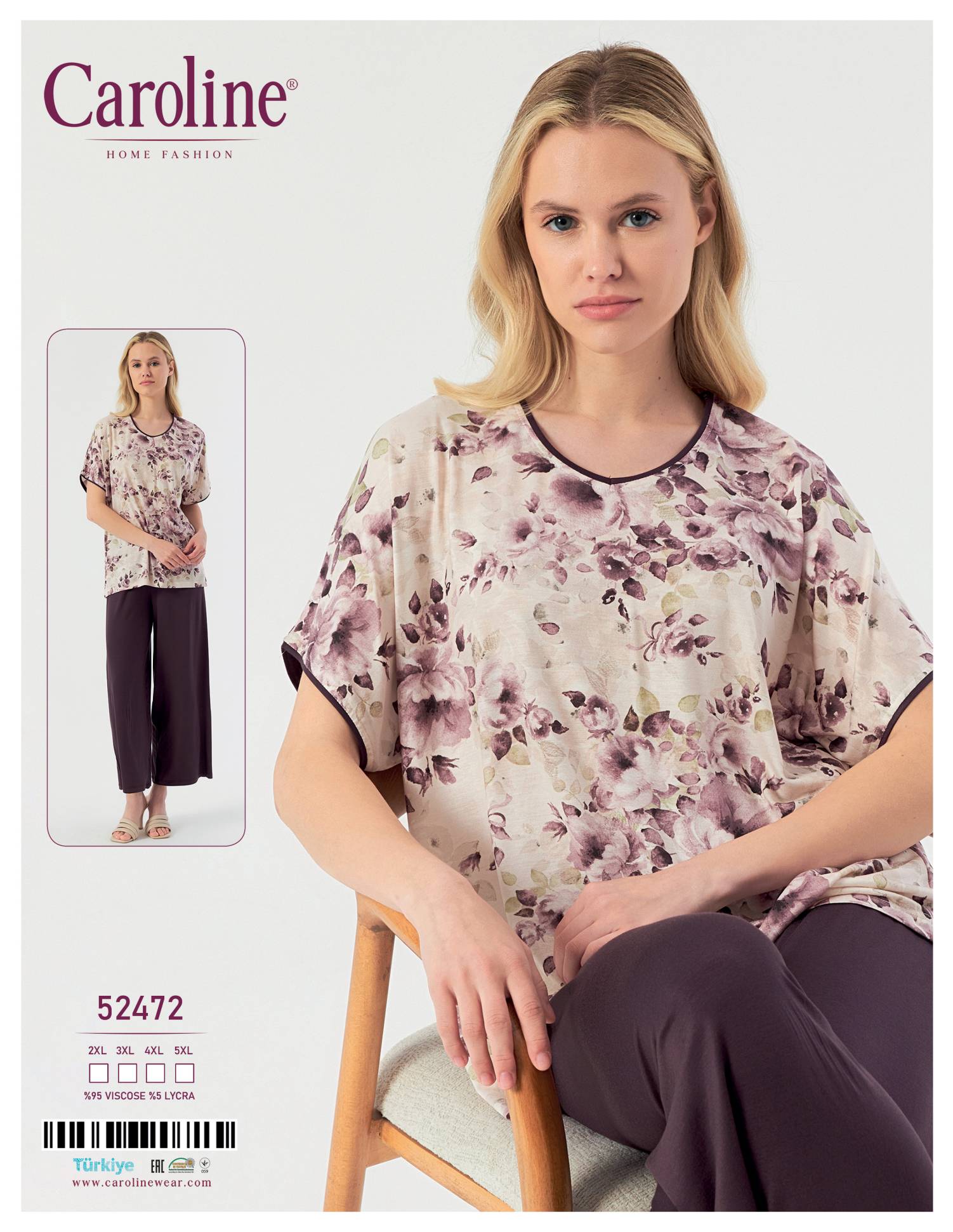 Caroline 52472 пижама 2XL, 3XL, 4XL, 5XL
